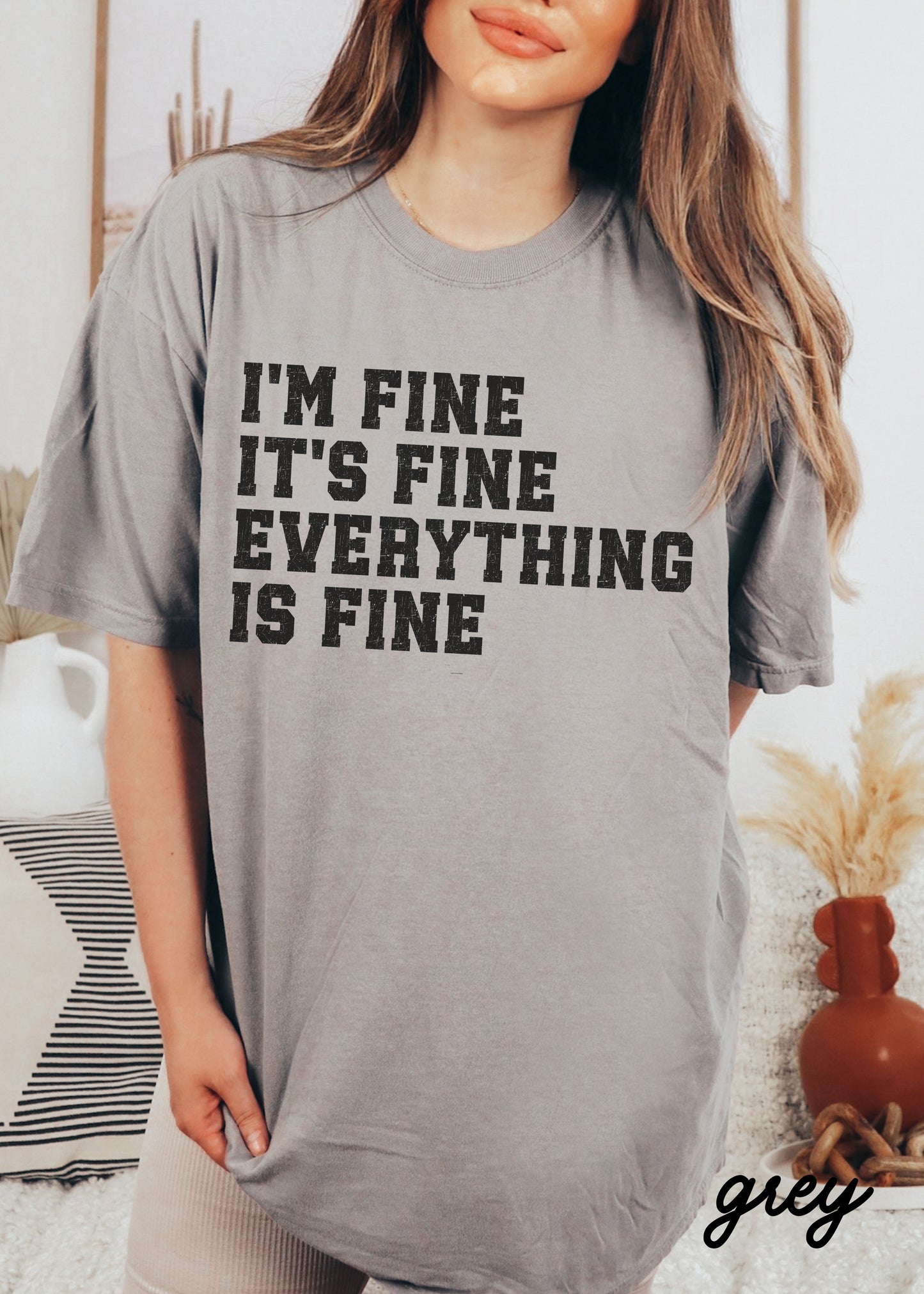 *Men's Comfort Colors Everything is Fine University Tee *4 Colors (S-4X)