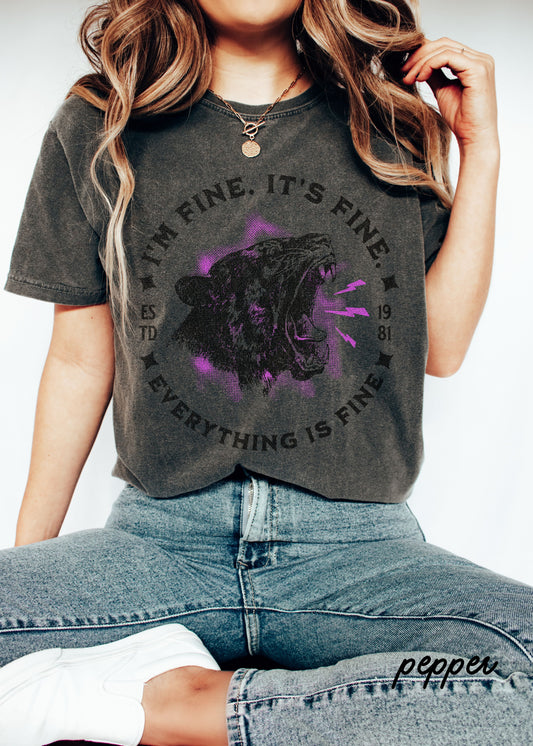*Comfort Colors Everything is Fine Cheetah Tee *6 Colors (S-4X)