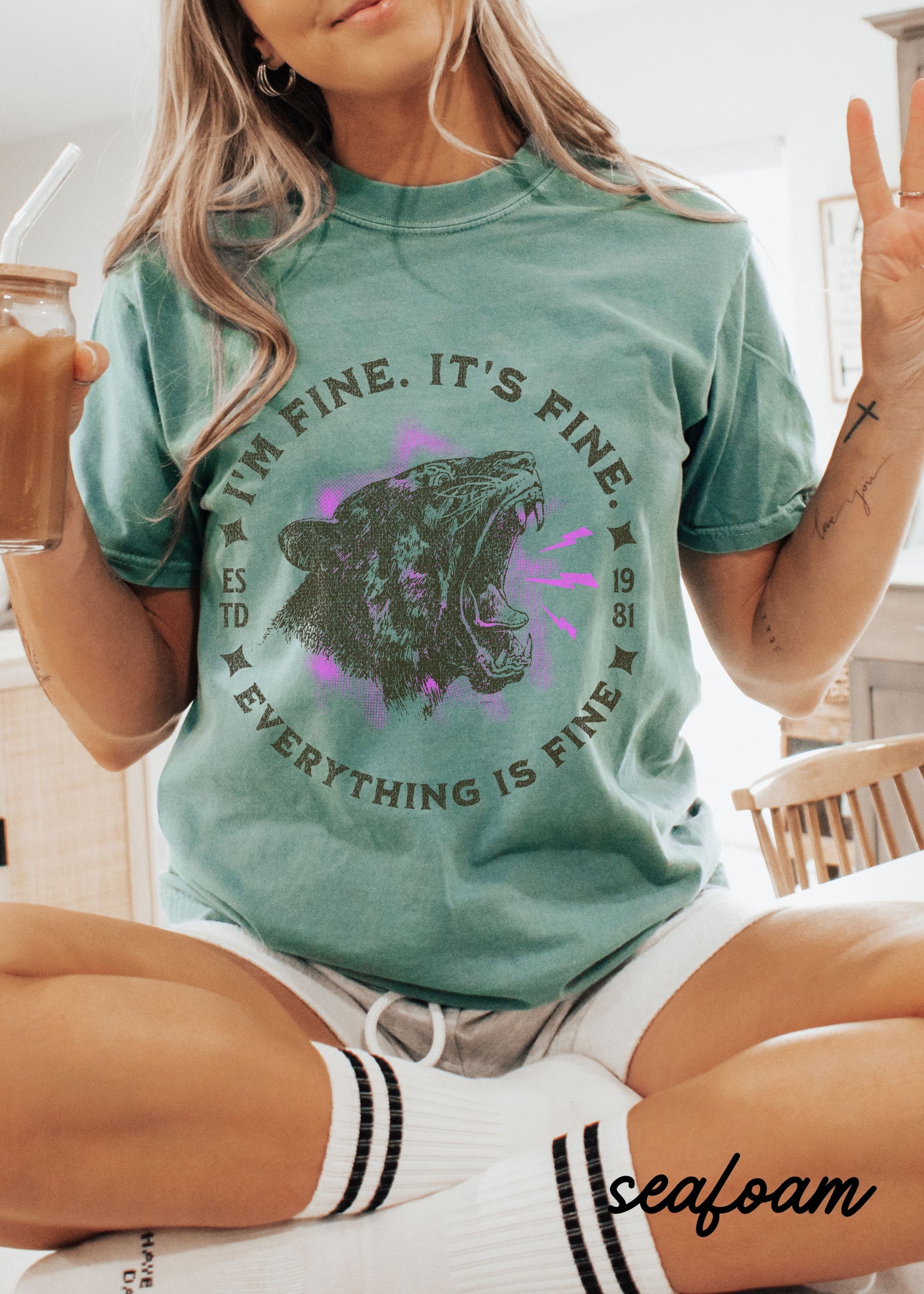 *Comfort Colors Everything is Fine Cheetah Tee *6 Colors (S-4X)