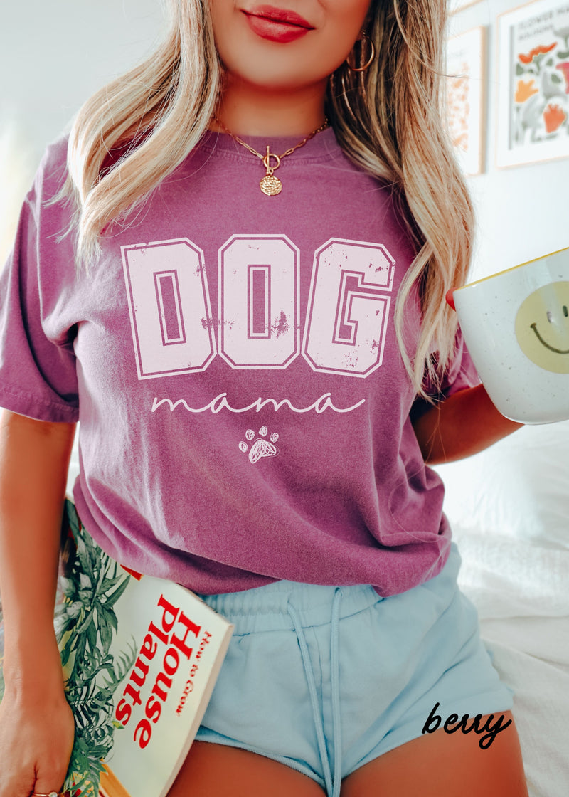 *Dog Mama Block Style Tee *6 Colors (S-4X)