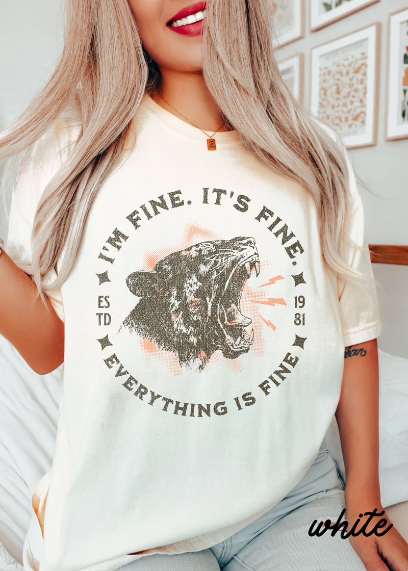 *Men's Comfort Colors Everything is Fine Cheetah Tee *5 Colors (S-4X)