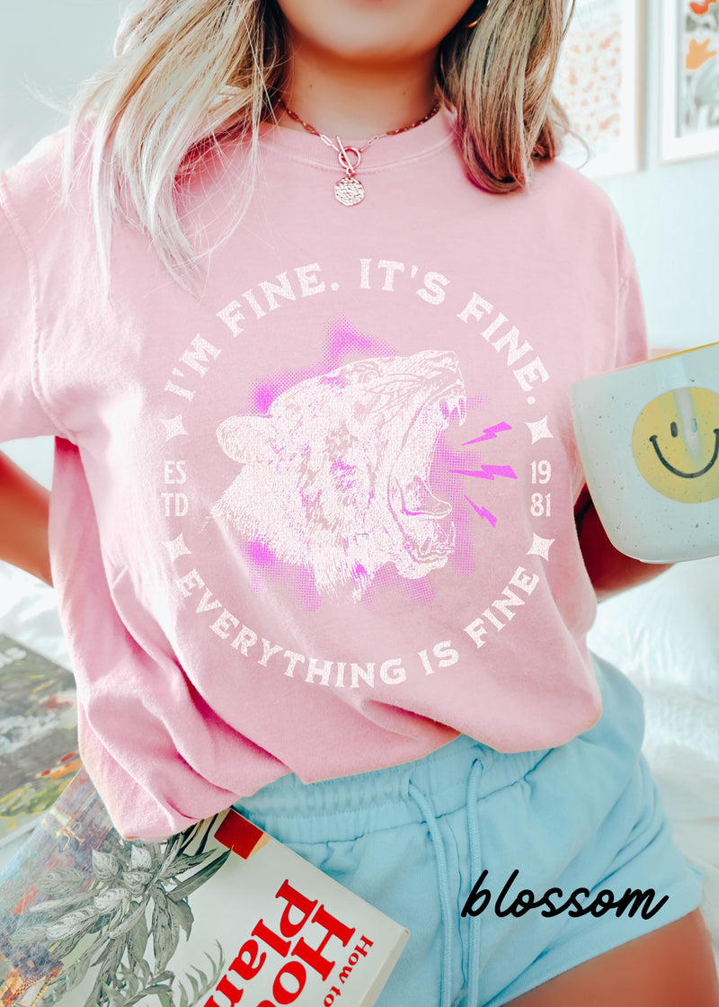 *Comfort Colors Everything is Fine Cheetah Tee *6 Colors (S-4X)