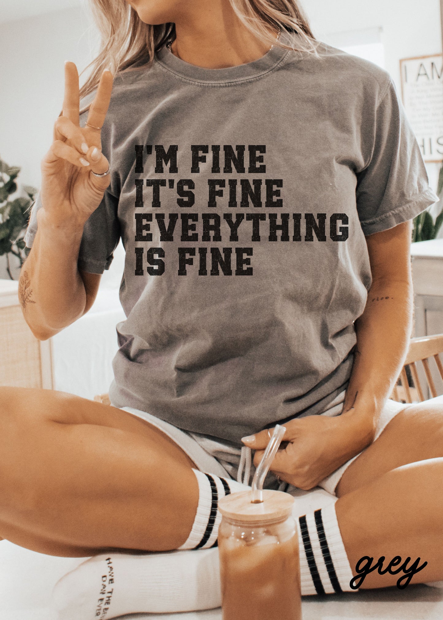 *Comfort Colors Everything is Fine University Tee *5 Colors (S-4X)