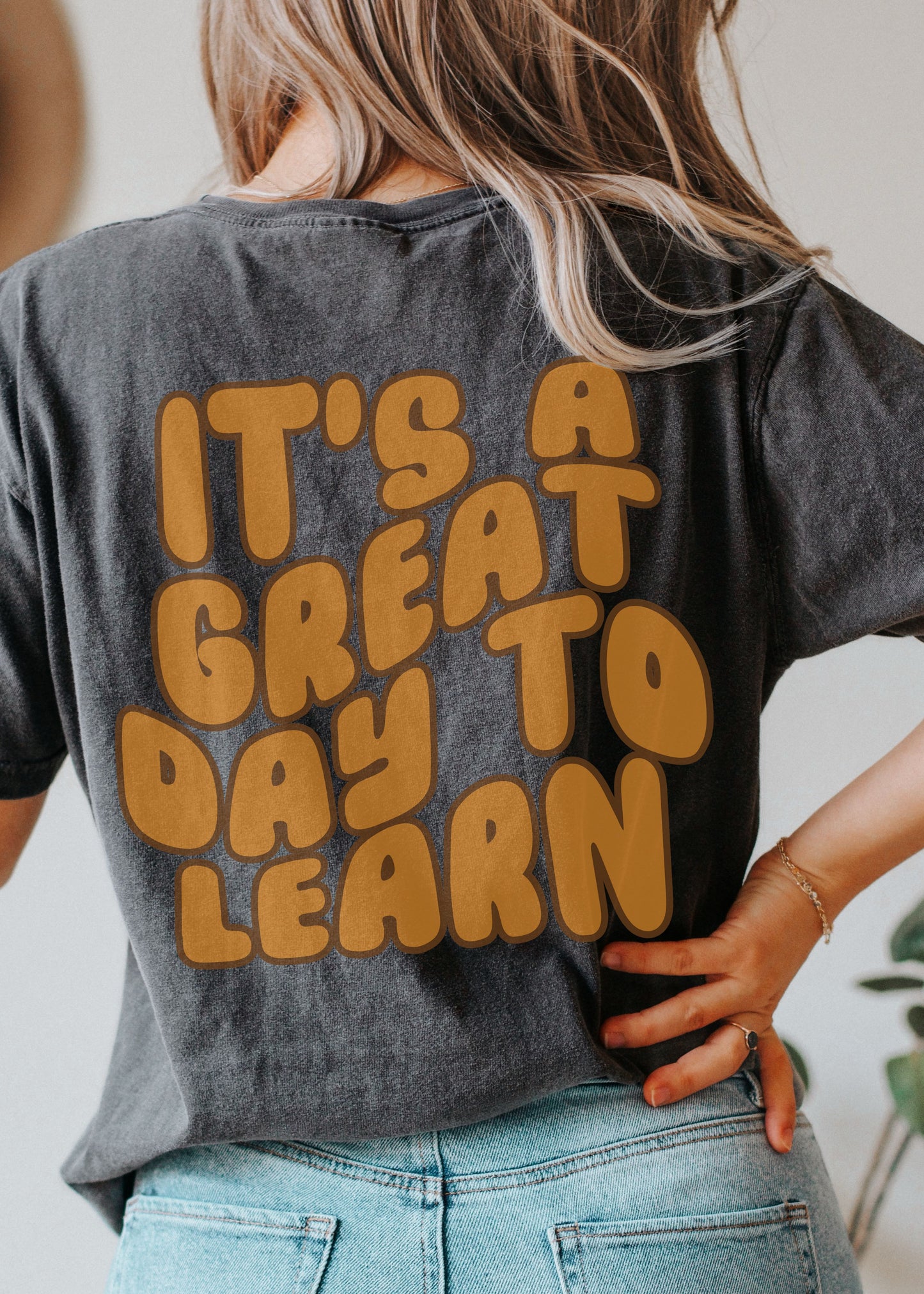 *Personalized Good Day to Learn Back Print Tee *8 Colors (S-4X)