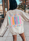 *Checkered Teacher Sweatshirt Back Print *4 Colors (S-5X)
