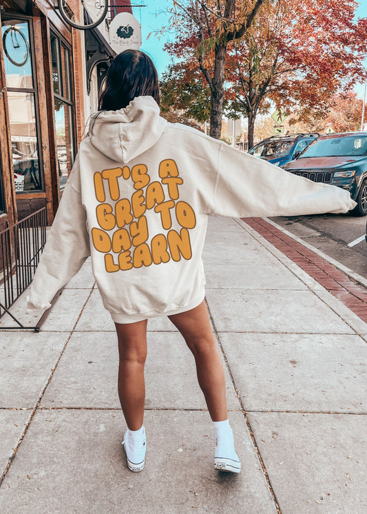 *Personalized Good Day to Learn Hoodie *5 Colors (S-5X)