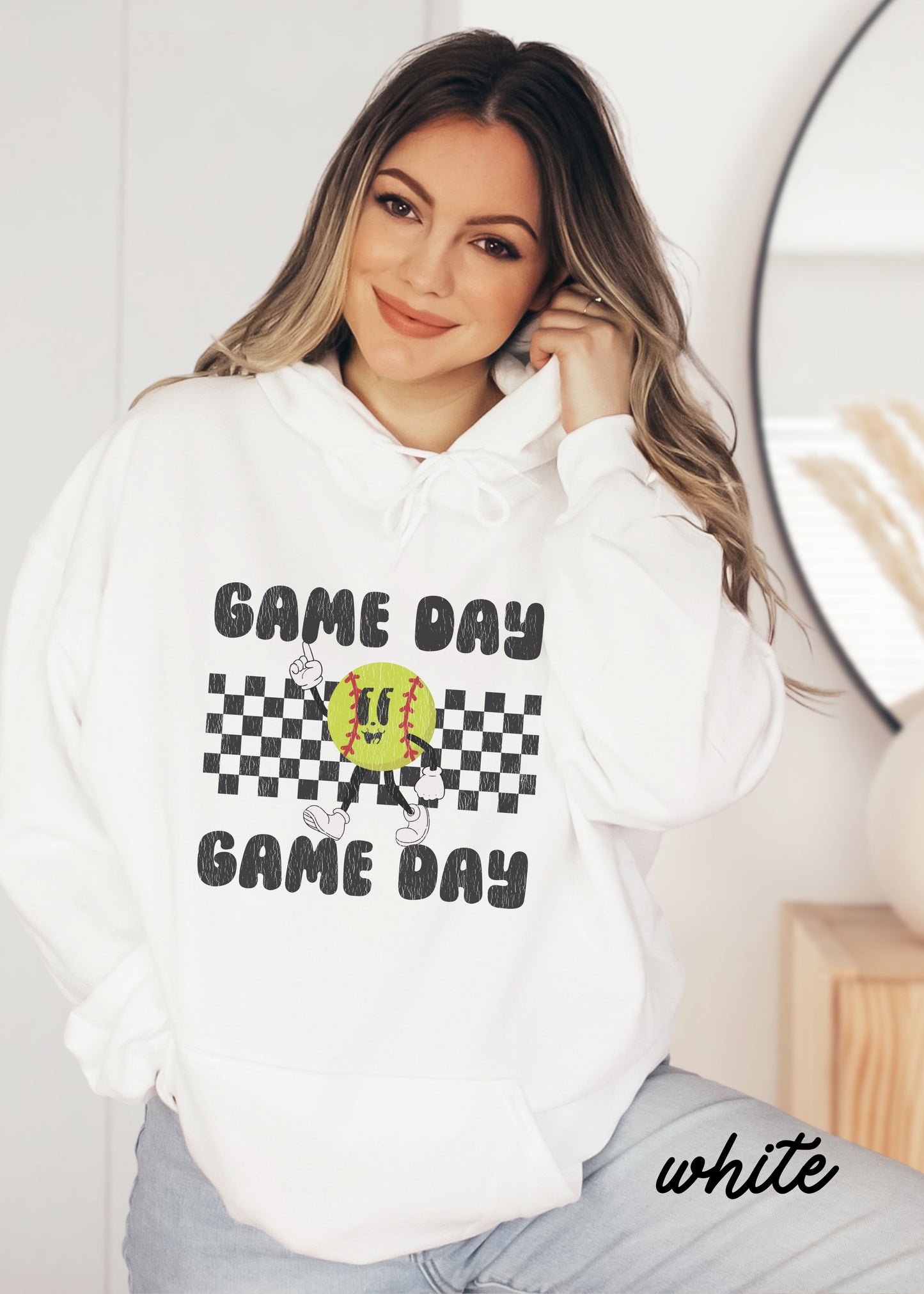 *Game Day SOFTBALL Mascot Hoodie *4 Colors (S-5X)