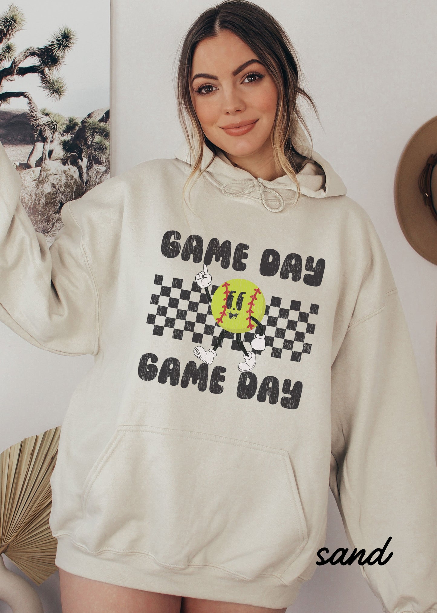 *Game Day SOFTBALL Mascot Hoodie *4 Colors (S-5X)