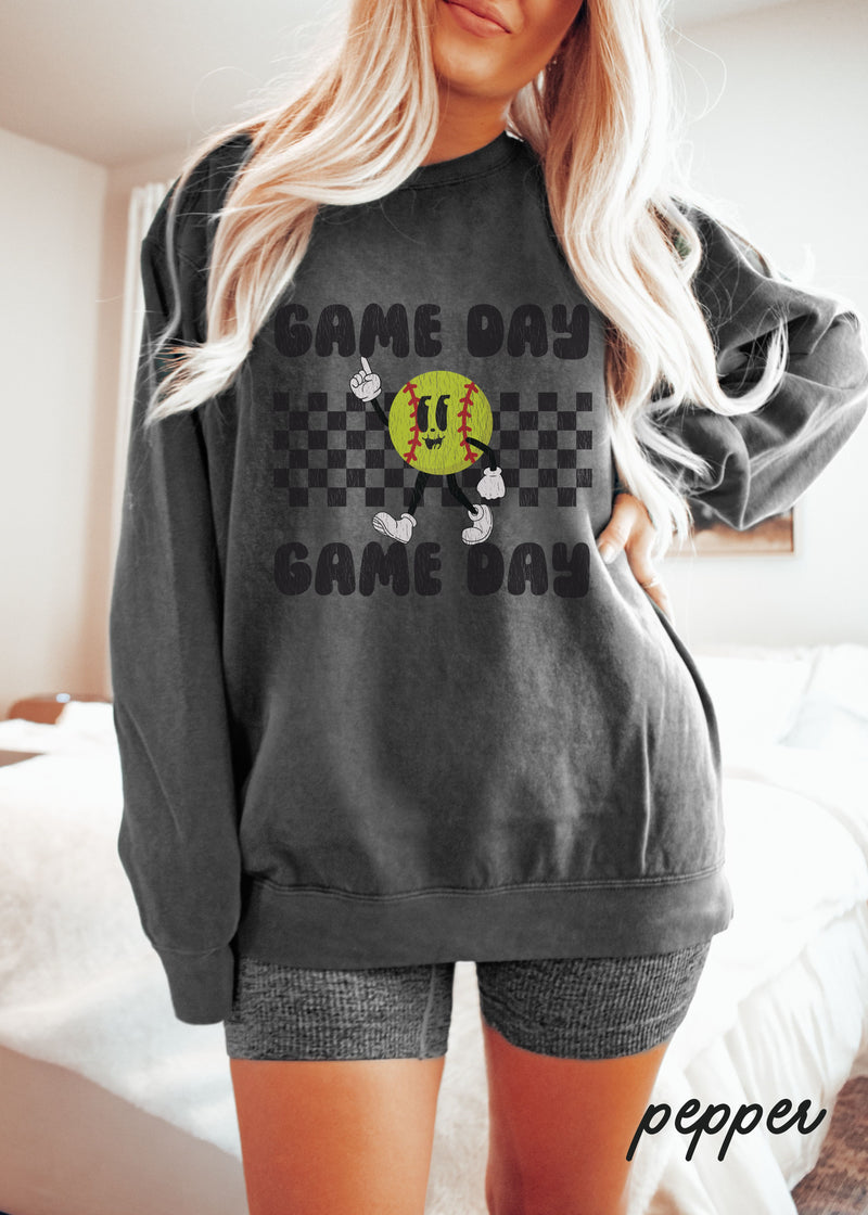 *Game Day SOFTBALL Mascot Comfort Colors Sweatshirt (S-2X)