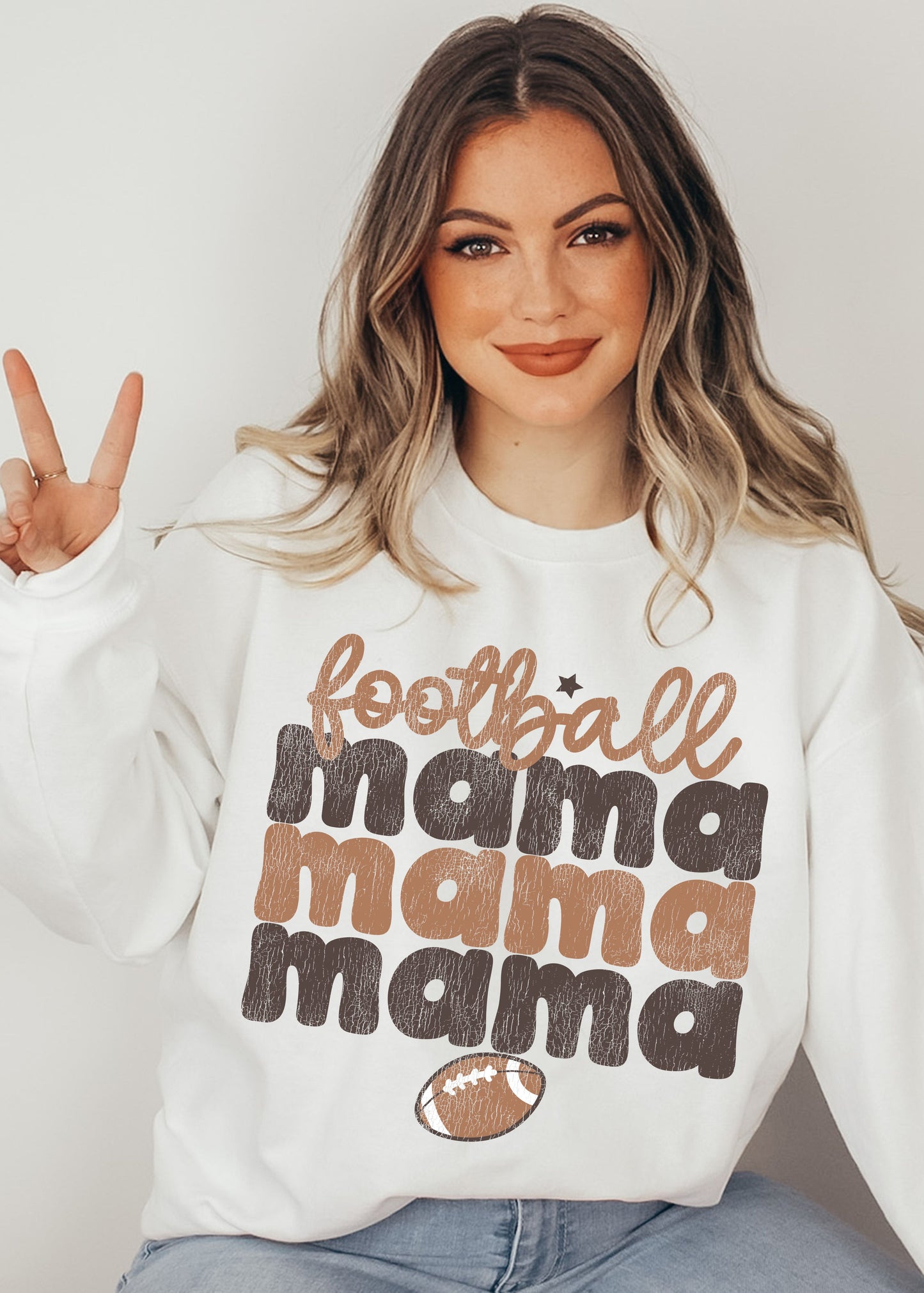 *FOOTBALL Mama Two Toned Sweatshirt *4 Colors (S-5X)