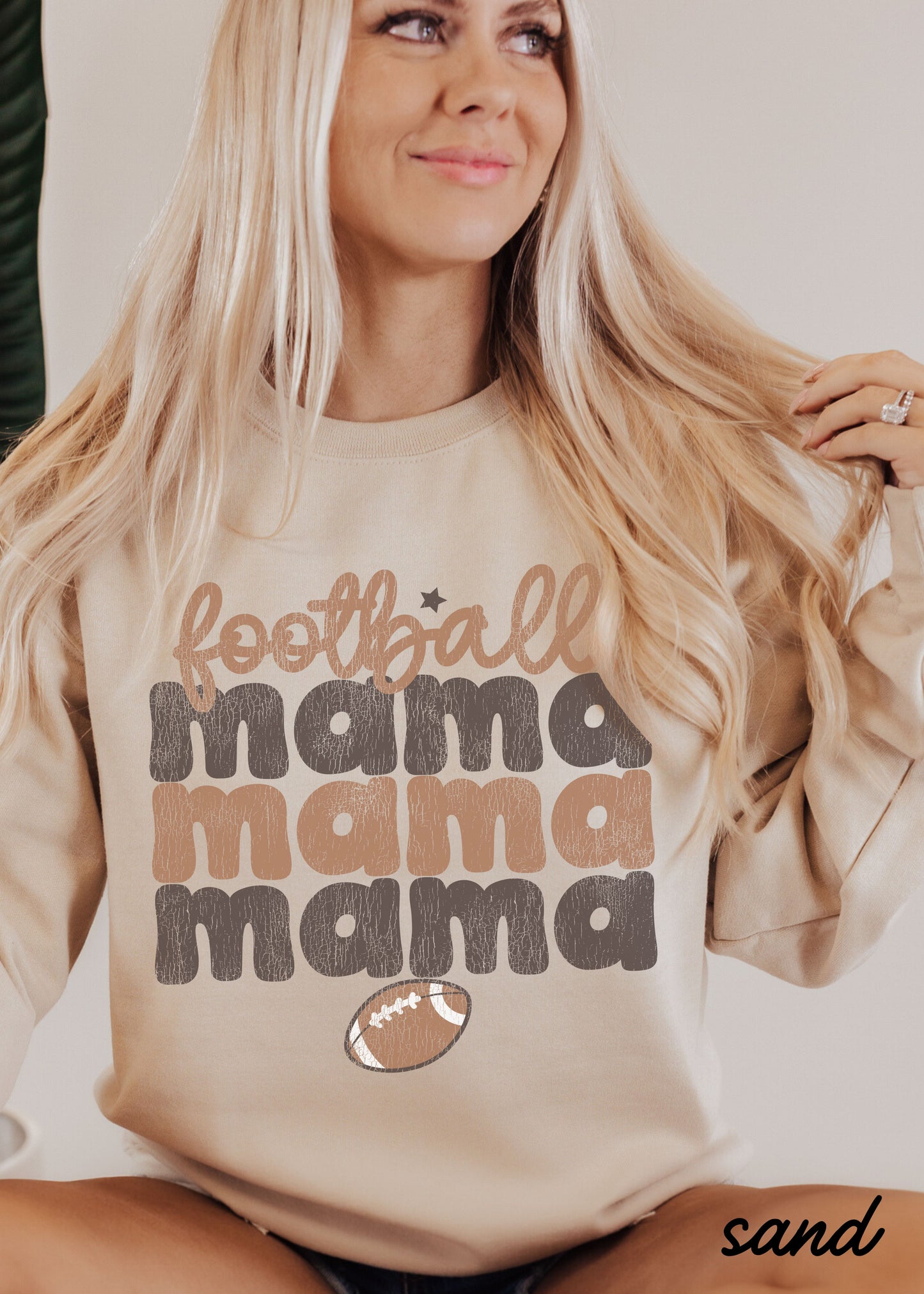 *FOOTBALL Mama Two Toned Sweatshirt *4 Colors (S-5X)