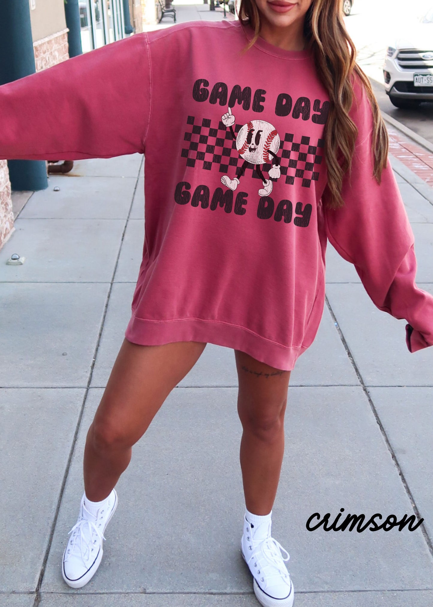 *Game Day Baseball Mascot Comfort Colors Sweatshirt (S-2X)