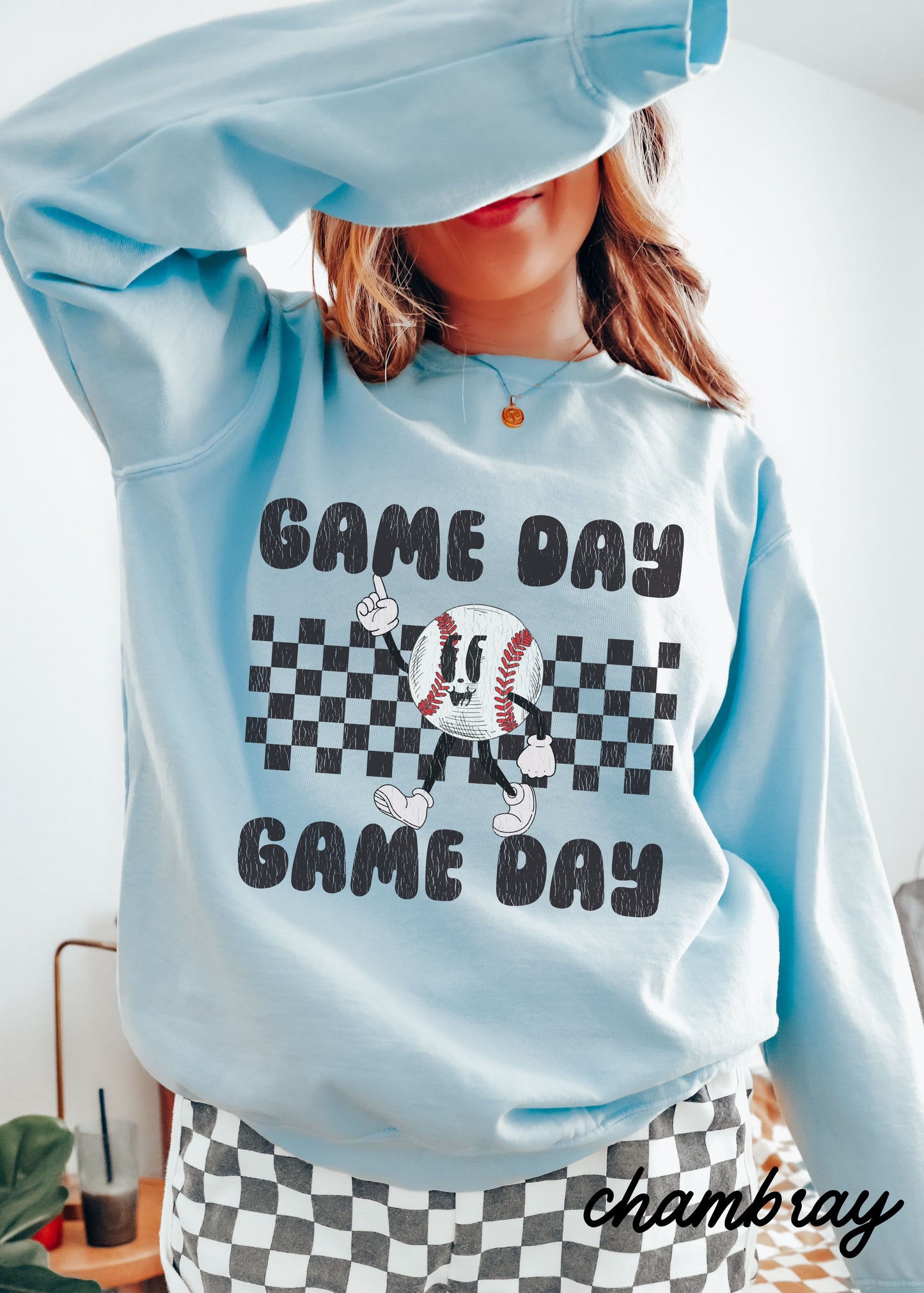 *Game Day Baseball Mascot Comfort Colors Sweatshirt (S-2X)