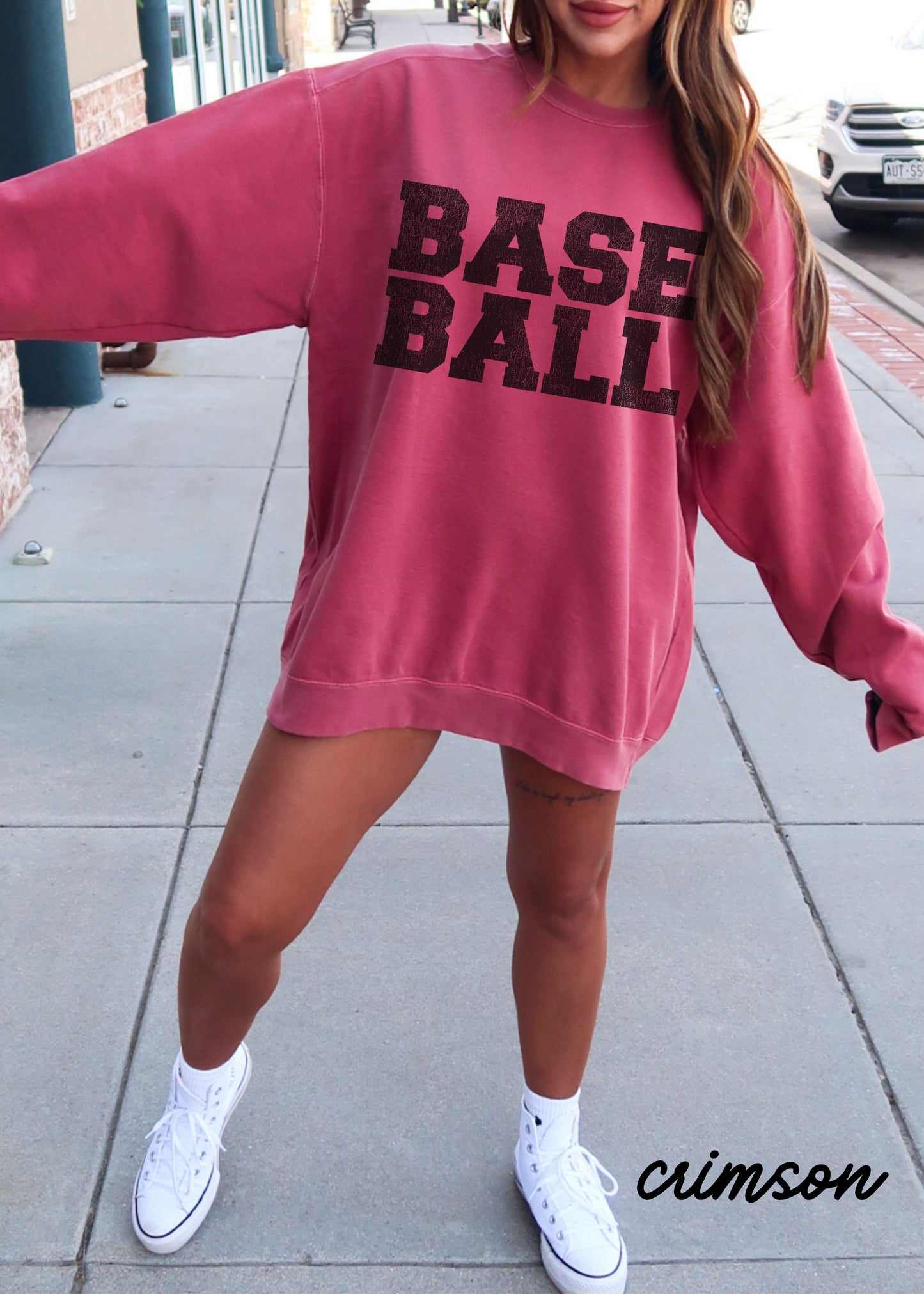 *BASEBALL University Comfort Colors Sweatshirt *8 Colors (S-2X)