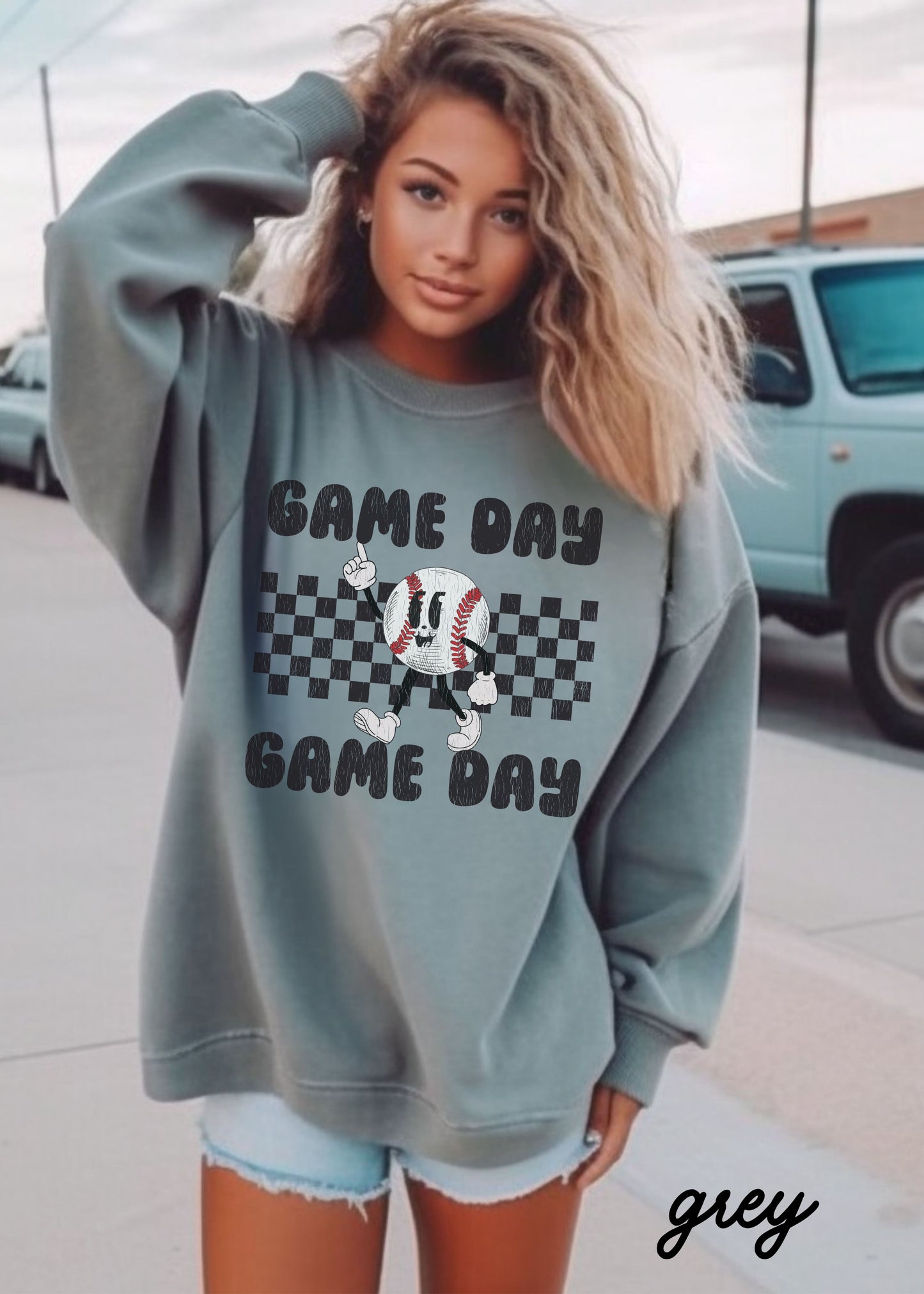 *Game Day Baseball Mascot Comfort Colors Sweatshirt (S-2X)