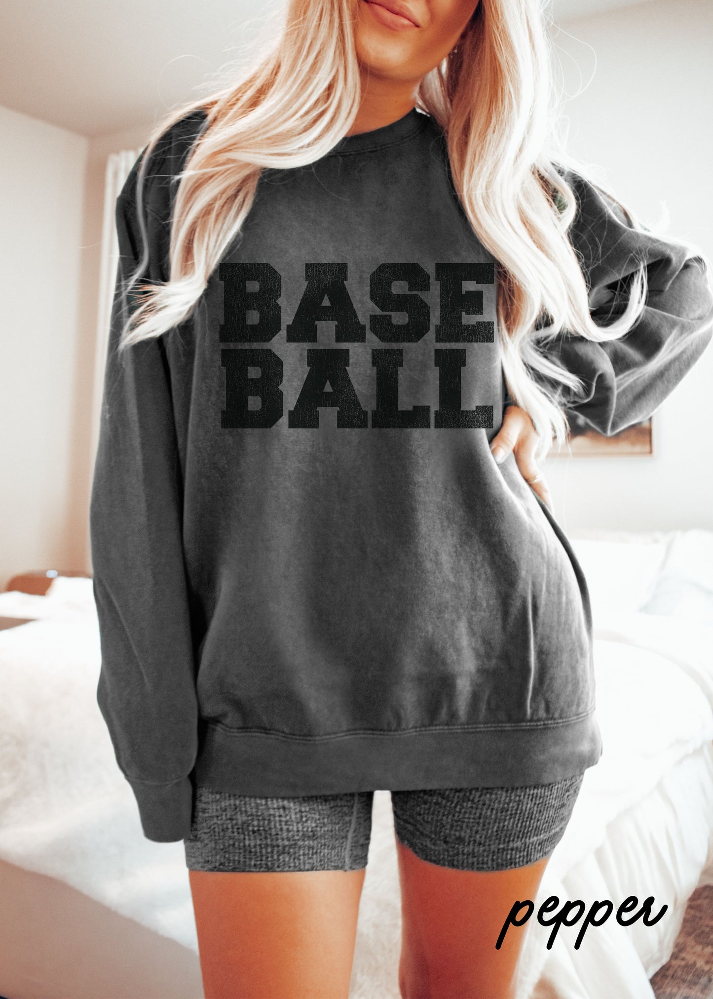 *BASEBALL University Comfort Colors Sweatshirt *8 Colors (S-2X)