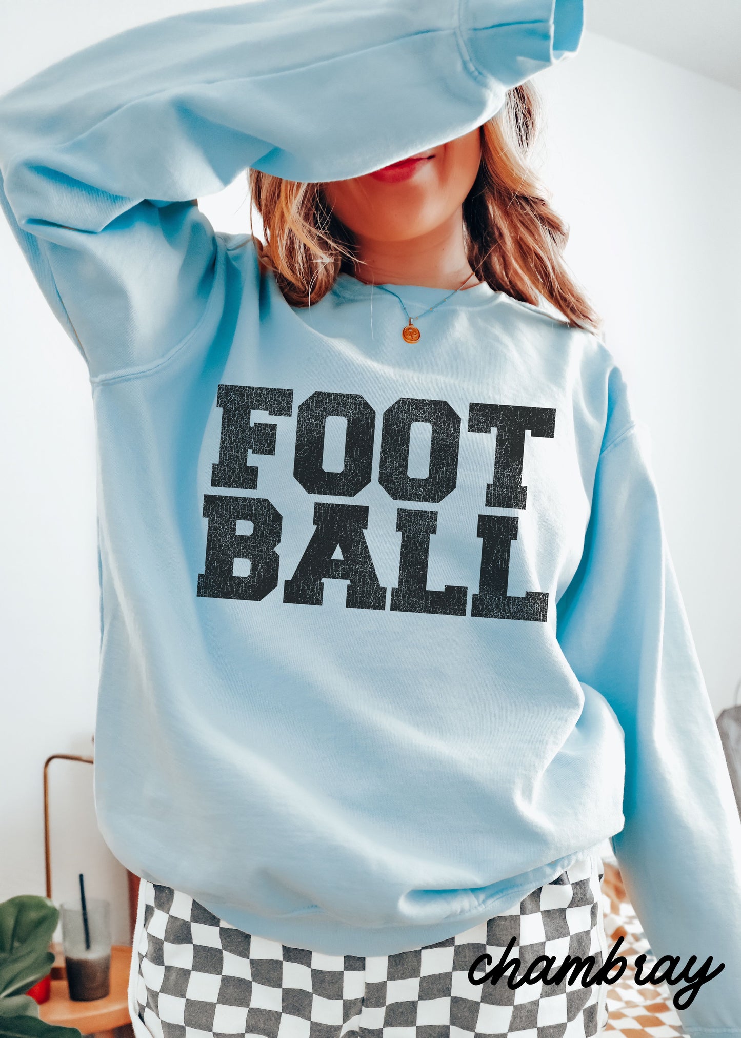 *FOOTBALL University Comfort Colors Sweatshirt *8 Colors (S-2X)