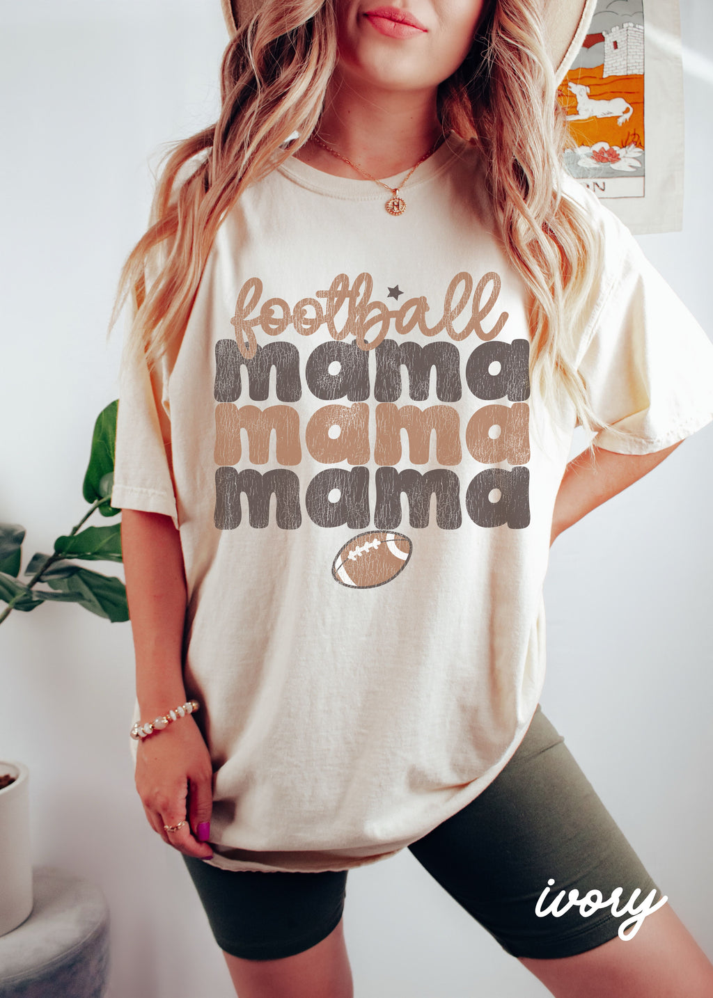 *FOOTBALL Mama Two Toned Tee *2 Colors (S-4X)