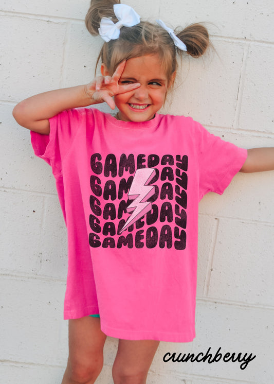 *Youth Game Day Lightning Bolt Tee *6 Colors (XS-XL)