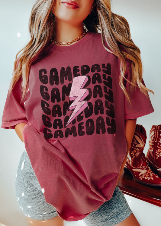 *Game Day Lightning Bolt Tee *9 Colors (S-4X)