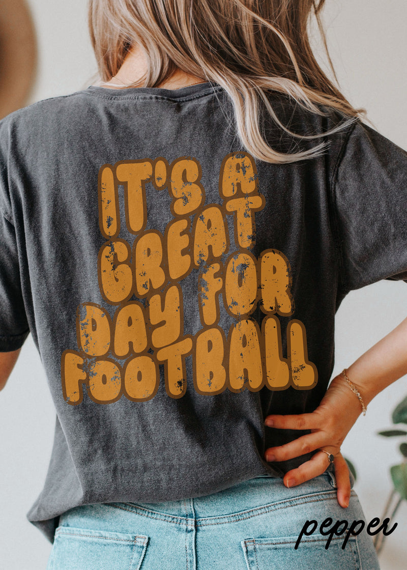 *PERSONALIZED Great Day for FOOTBALL Back Print Tee *7 Colors (S-4X)