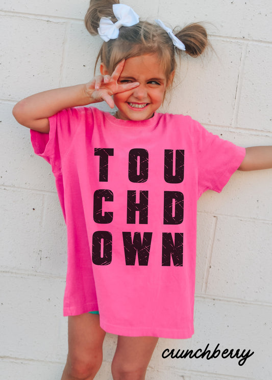 *Youth TOUCHDOWN Football Tee *7 Colors (XS-XL)
