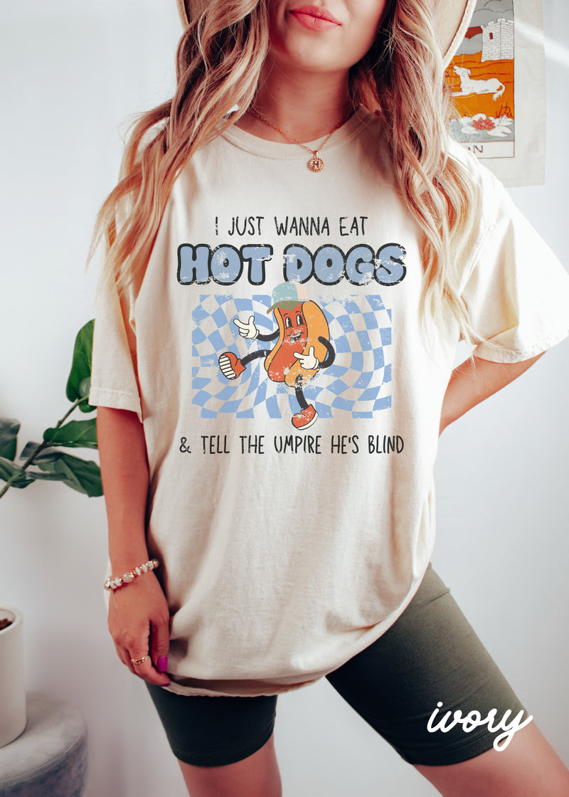 *Wanna Eat Hot Dogs Tee *10 Colors (S-4X)