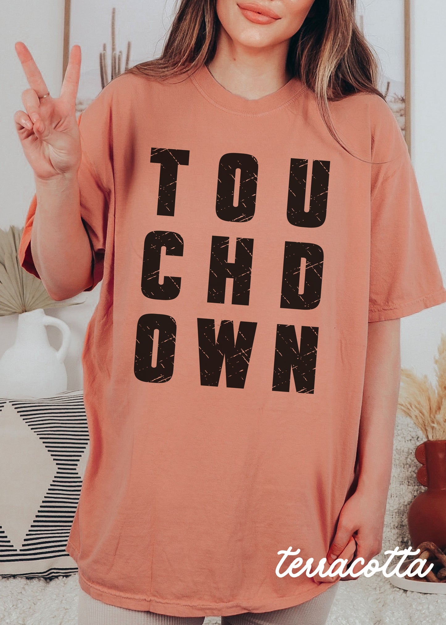 *Youth TOUCHDOWN Football Tee *7 Colors (XS-XL)