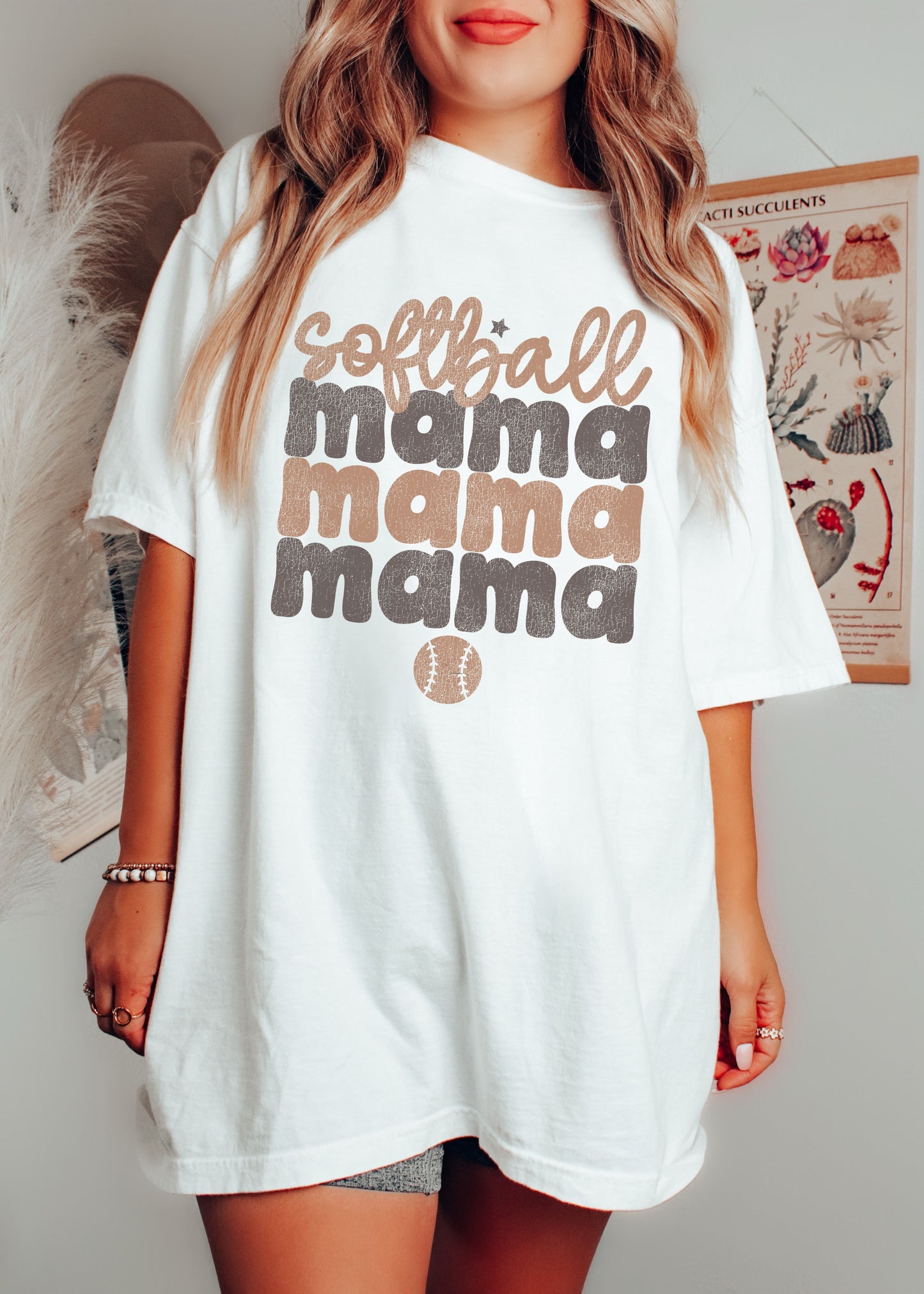 *SOFTBALL Mama Two Toned Tee *2 Colors (S-4X)