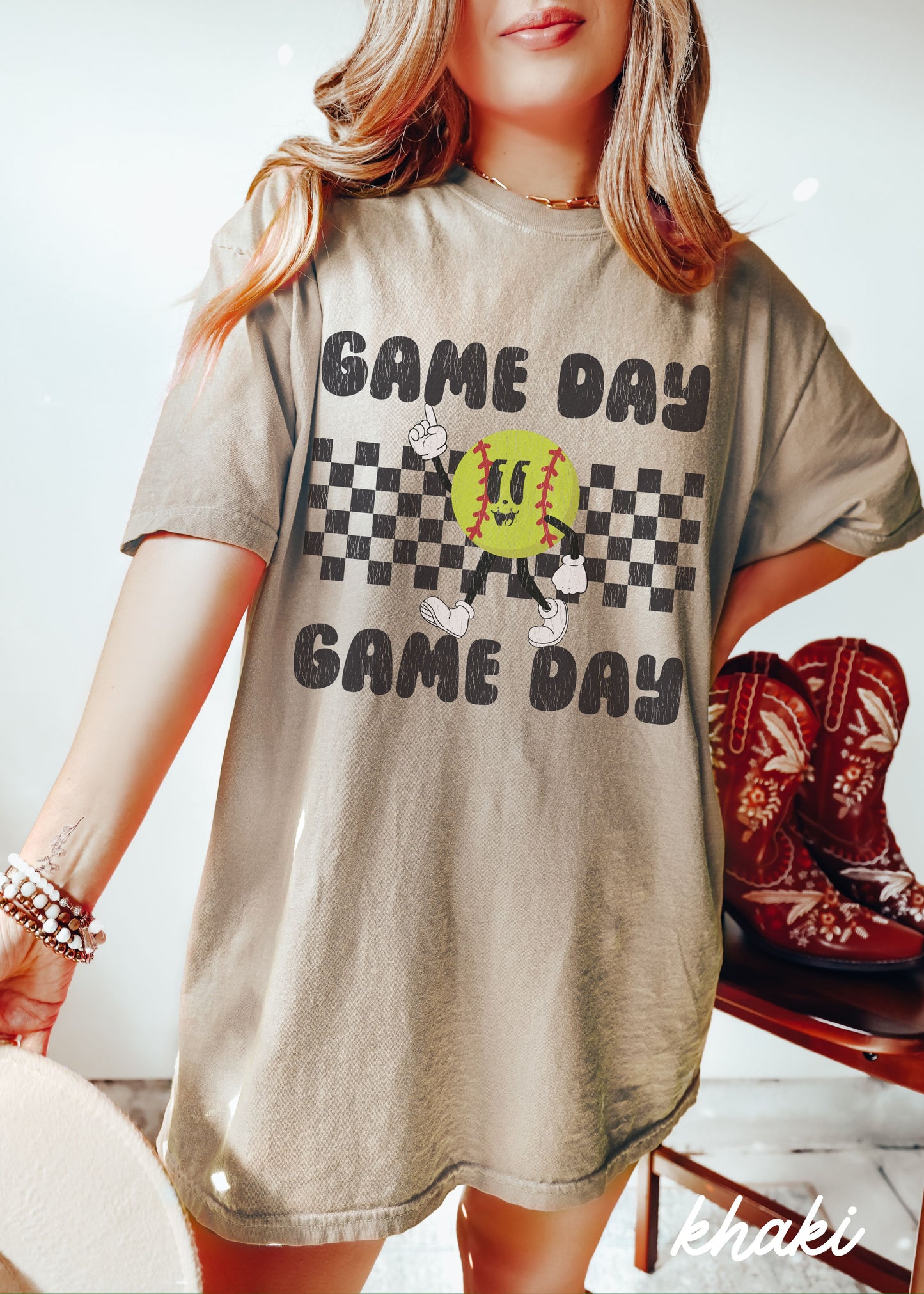 *Game Day SOFTBALL Mascot Tee *11 Colors (S-4X)