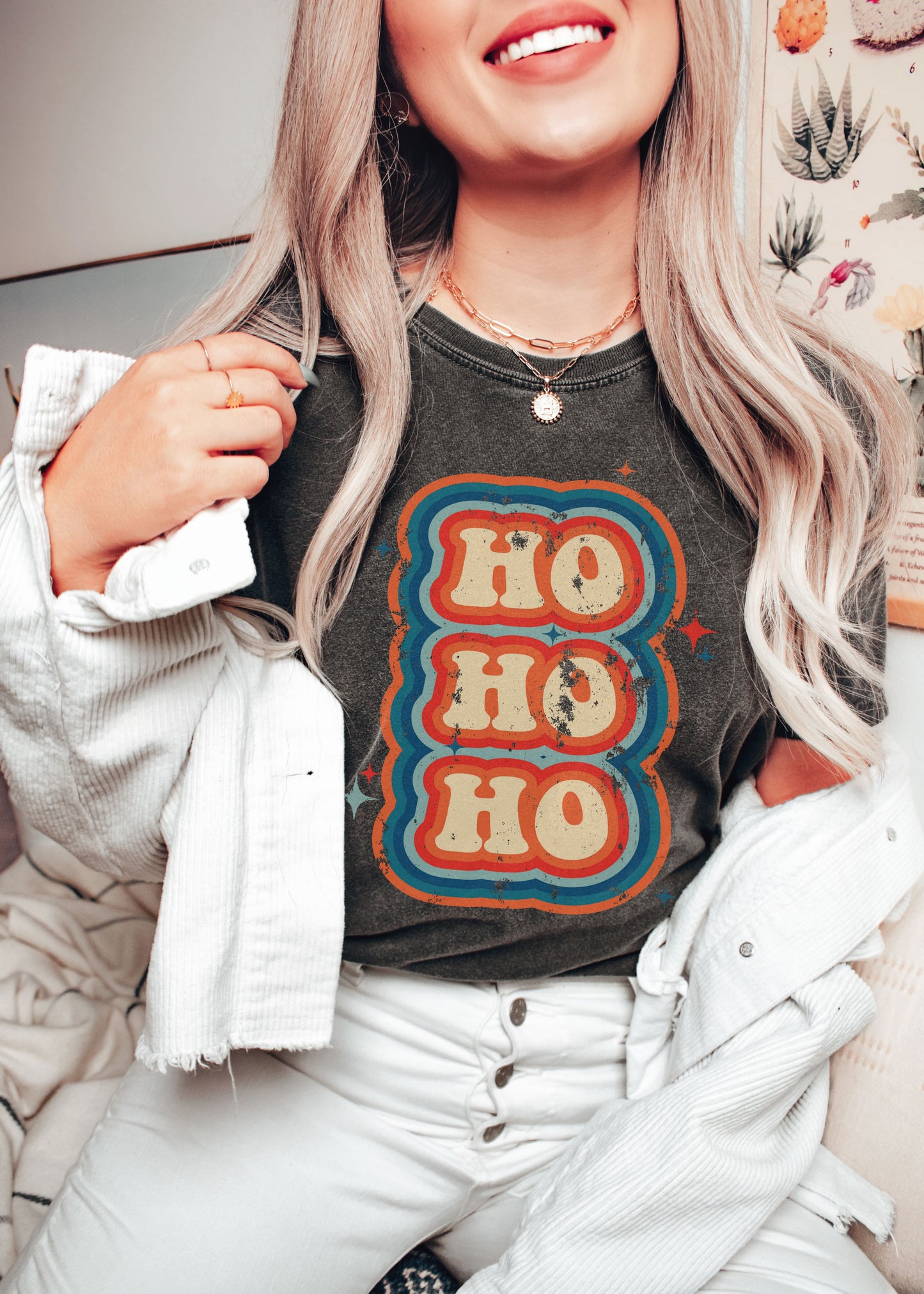 *Ho Ho Ho Retro Tee *3 Colors (S-4X)