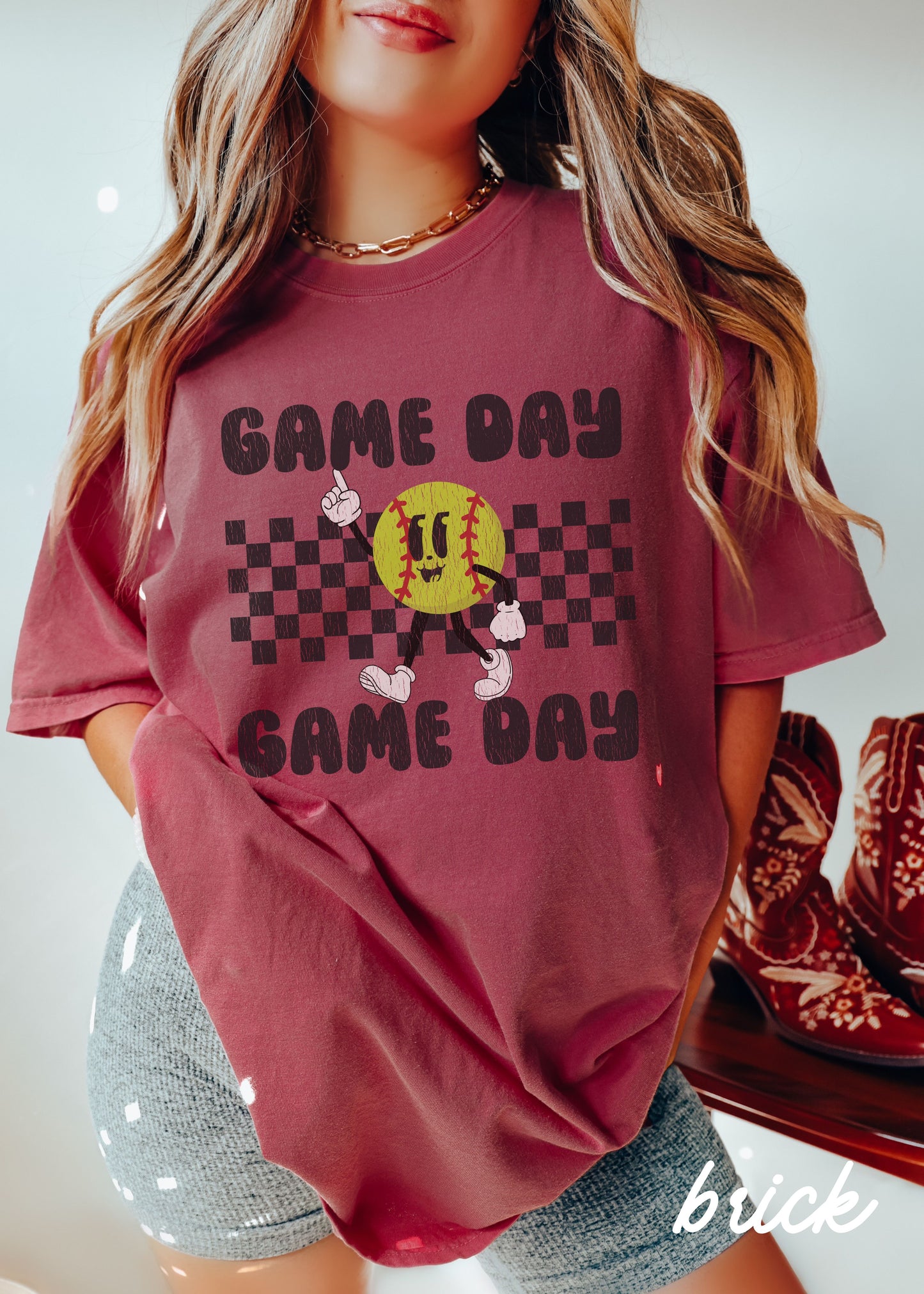 *Game Day SOFTBALL Mascot Tee *11 Colors (S-4X)