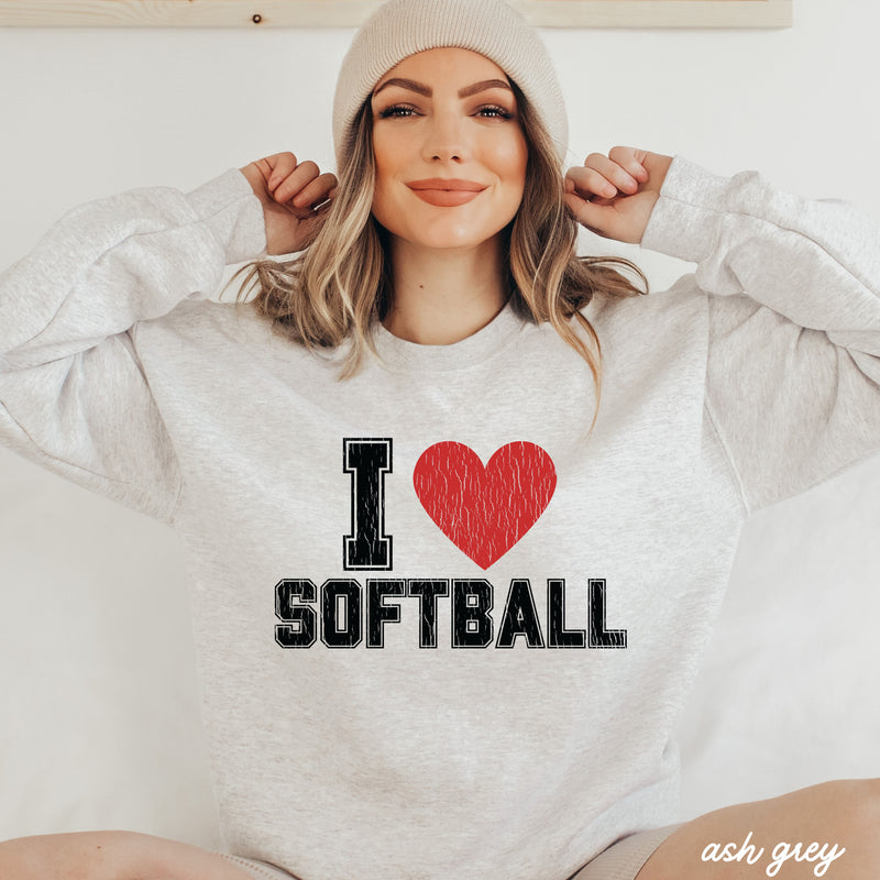 PRE-ORDER: I HEART Softball Sweatshirt *3 Colors (S-3X)