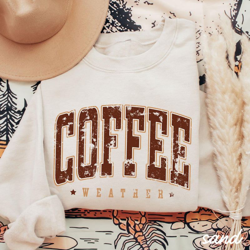*Coffee Weather Maroon Sweatshirt *3 Colors (S-3X)