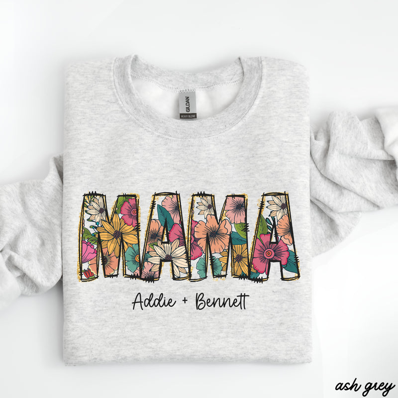 *Personalized Floral MAMA Sweatshirt *3 Colors (S-3X)