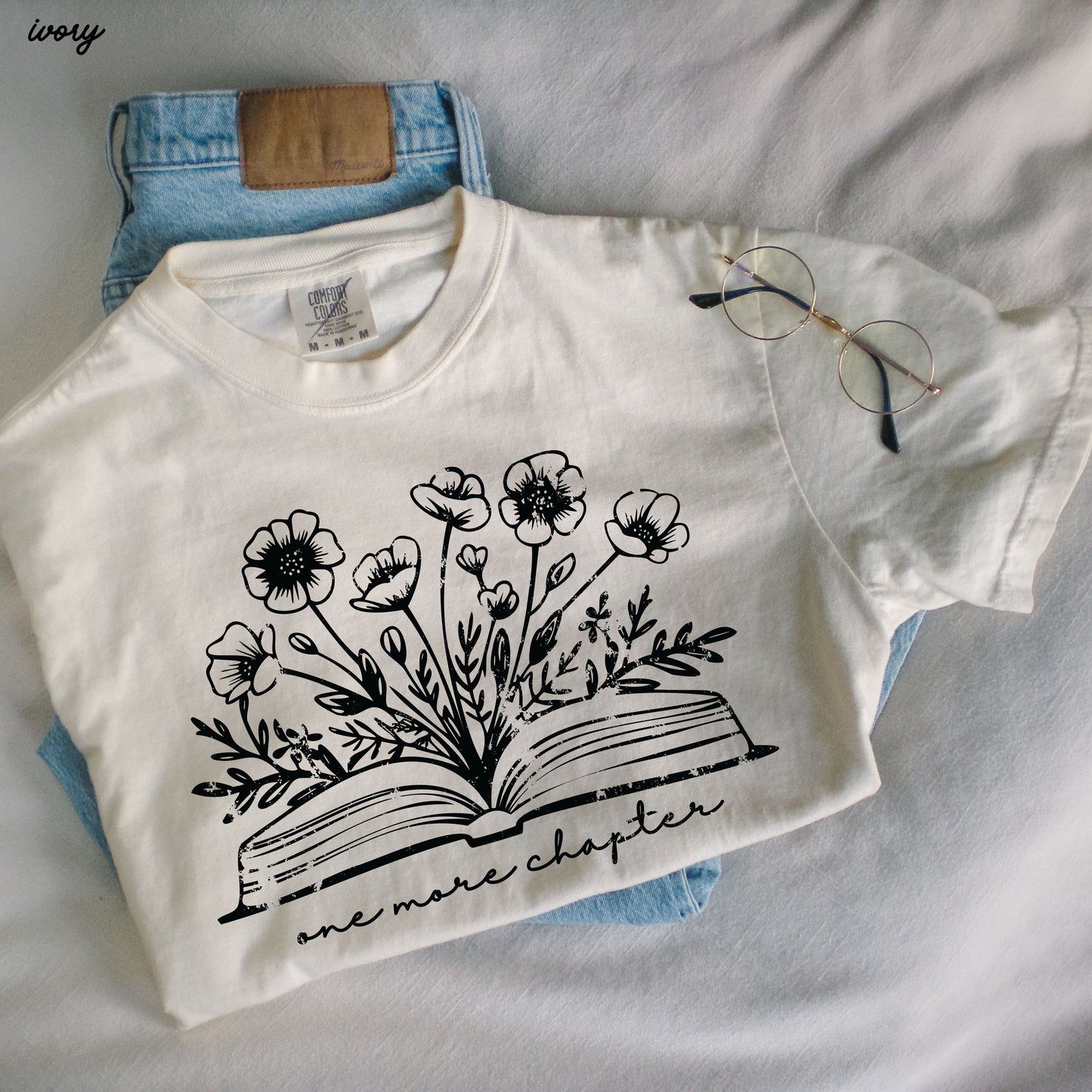 One More Chapter Floral Book Tee *10 Colors (S-3X)