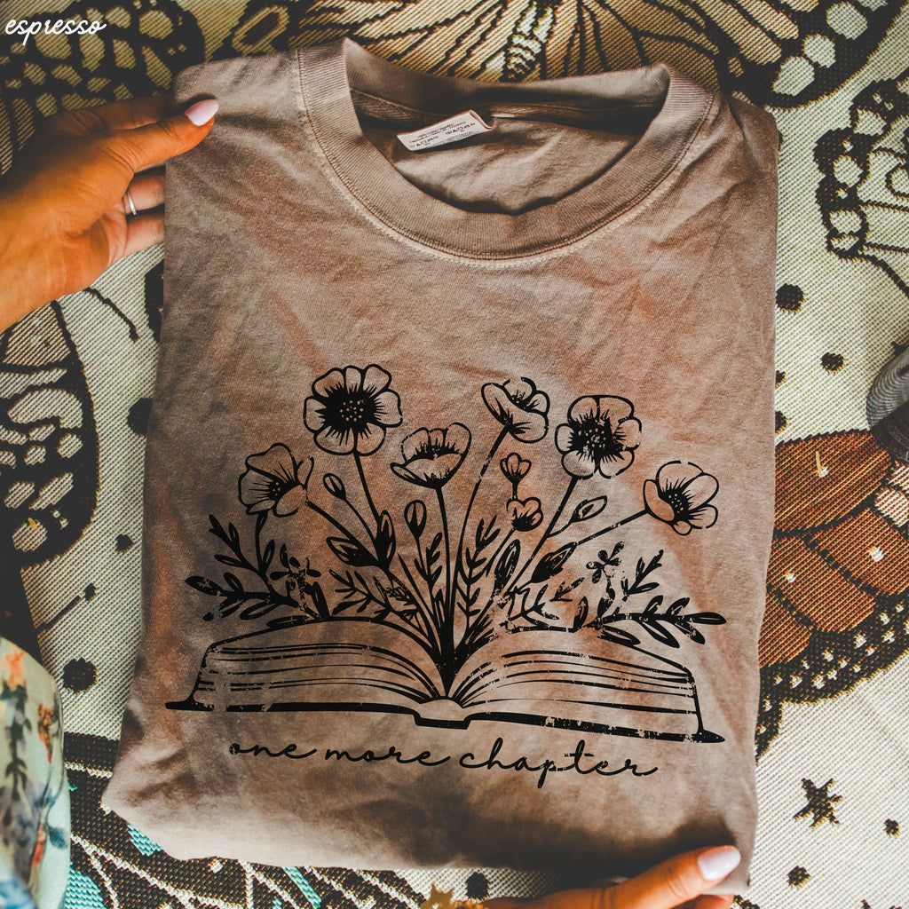 PRE-ORDER: One More Chapter Floral Book Tee *10 Colors (S-3X)