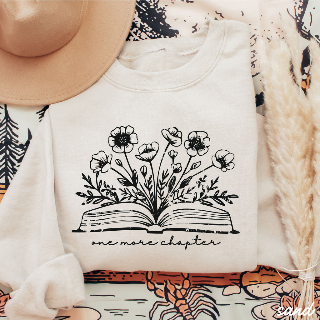 PRE-ORDER: One More Chapter Floral Book Sweatshirt *7 Colors (S-3X)