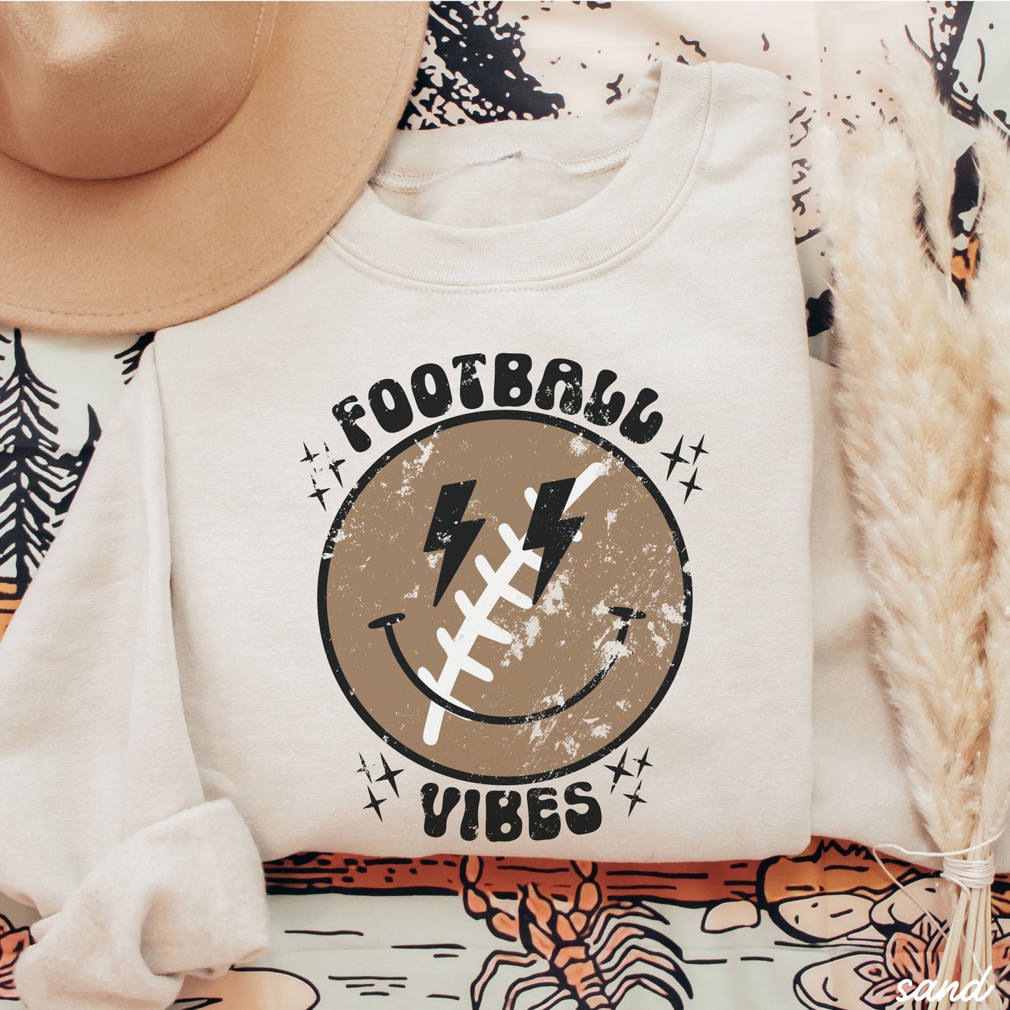 *Football Vibes Happy Sweatshirt *5 Colors (S-3X)