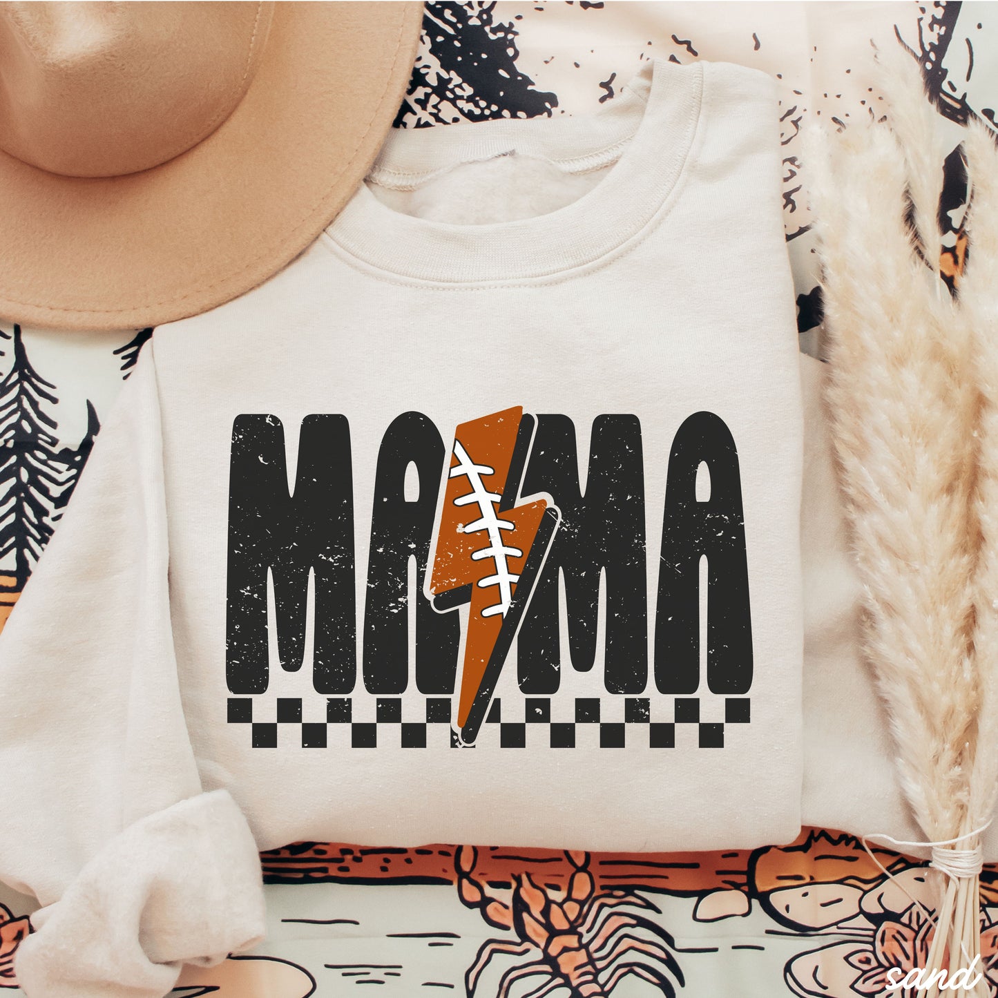 *Mama Football Lightning Bolt Sweatshirt *5 Colors (S-3X)