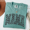 PRE-ORDER: Mama Outline Checkered Tee *12 Colors (S-3X)
