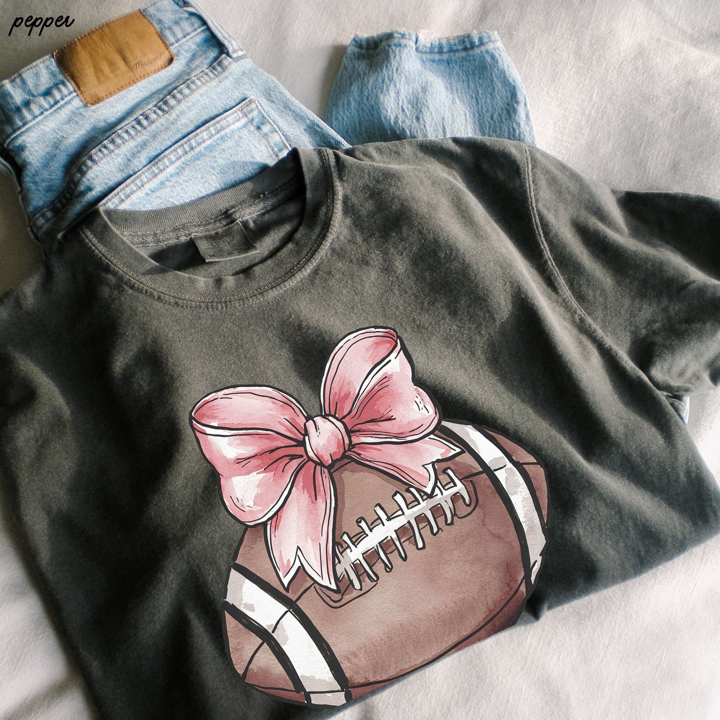 *Football Pink Coquette Tee *14 Colors (S-3X)