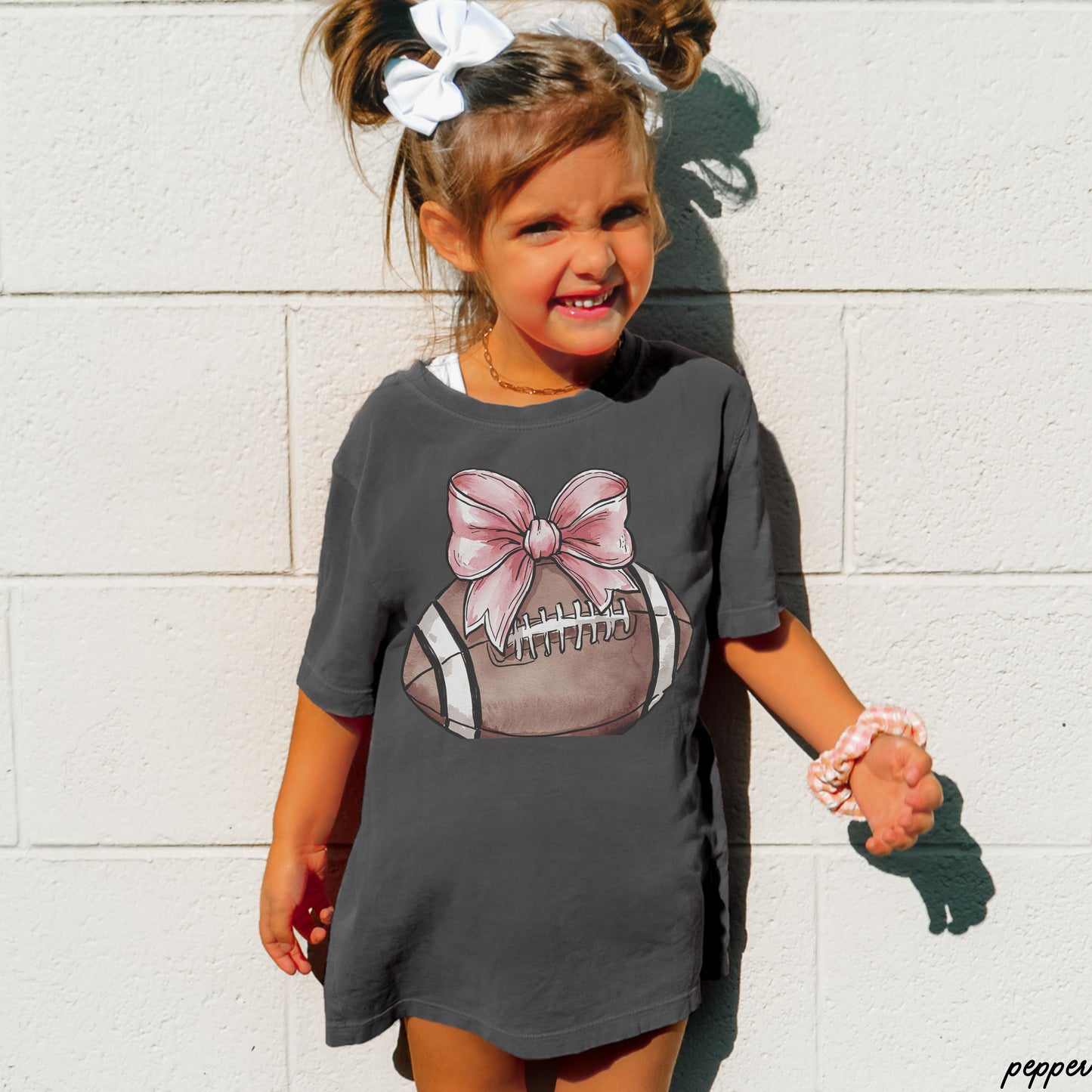 *YOUTH Football Pink Coquette Tee *10 Colors (S-3X)