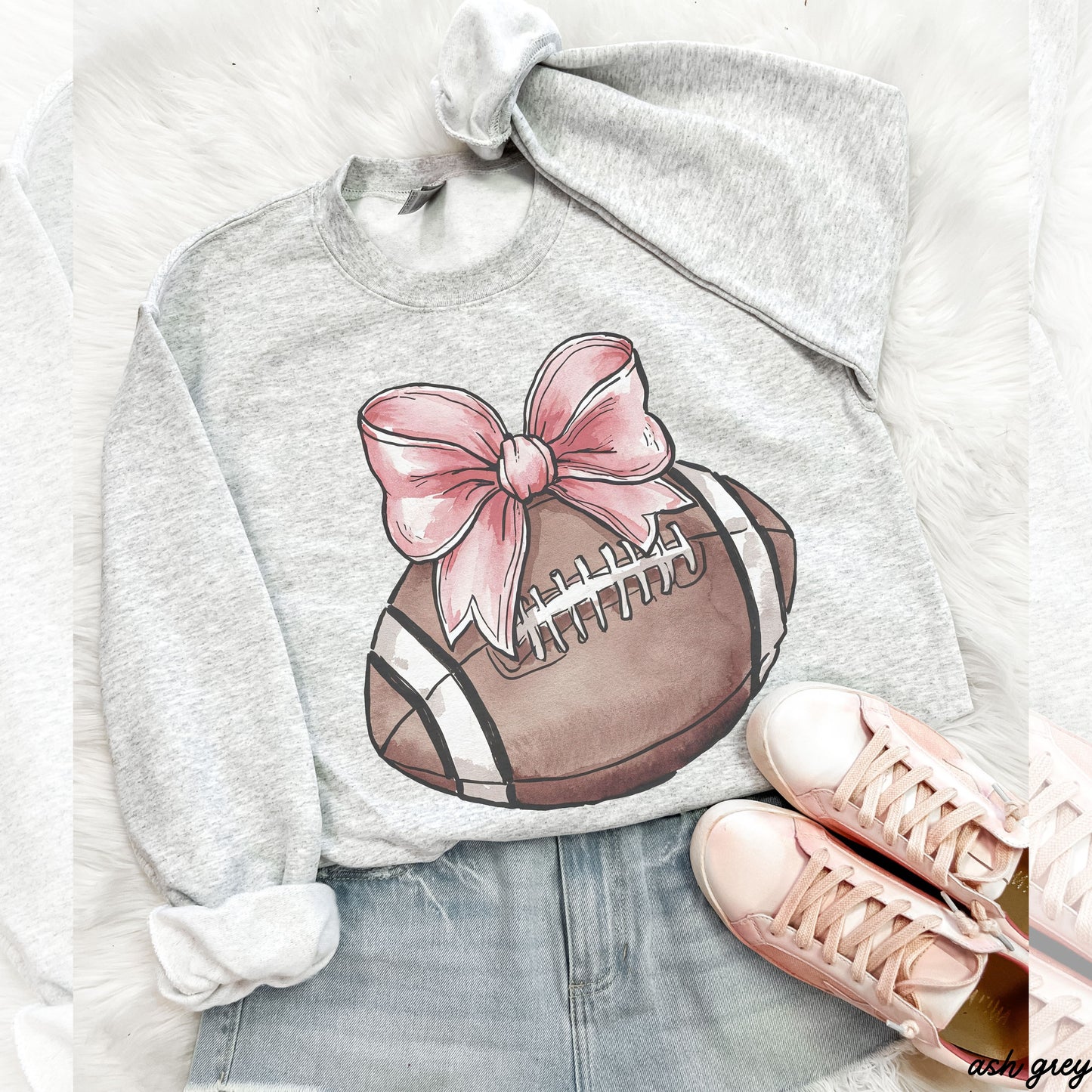*Football Pink Coquette Sweatshirt *5 Colors (S-3X)