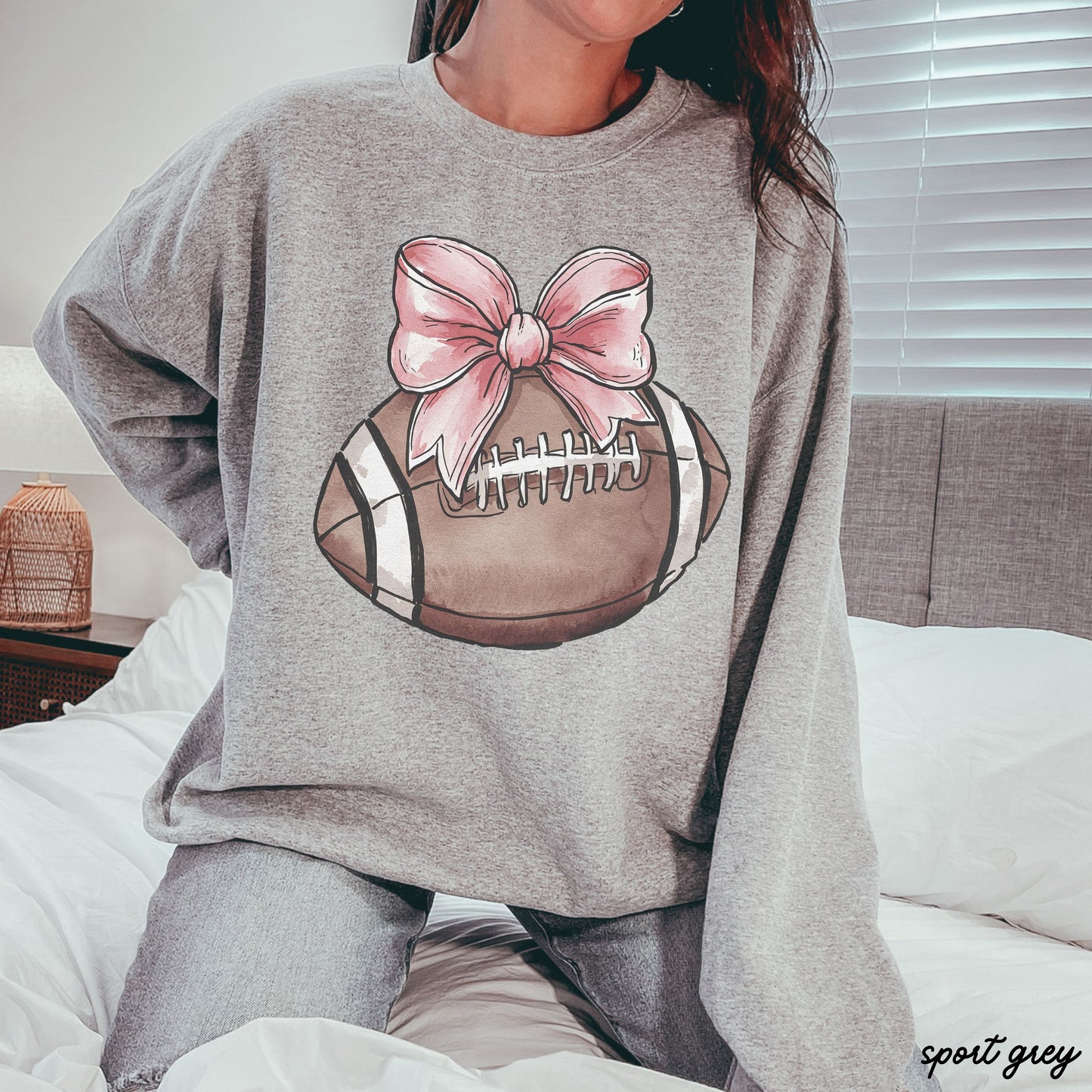 *Football Pink Coquette Sweatshirt *5 Colors (S-3X)