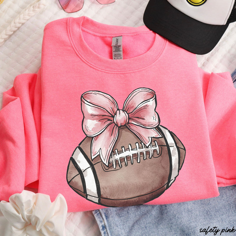 *YOUTH Football Pink Coquette Sweatshirt *3 Colors (S-3X)
