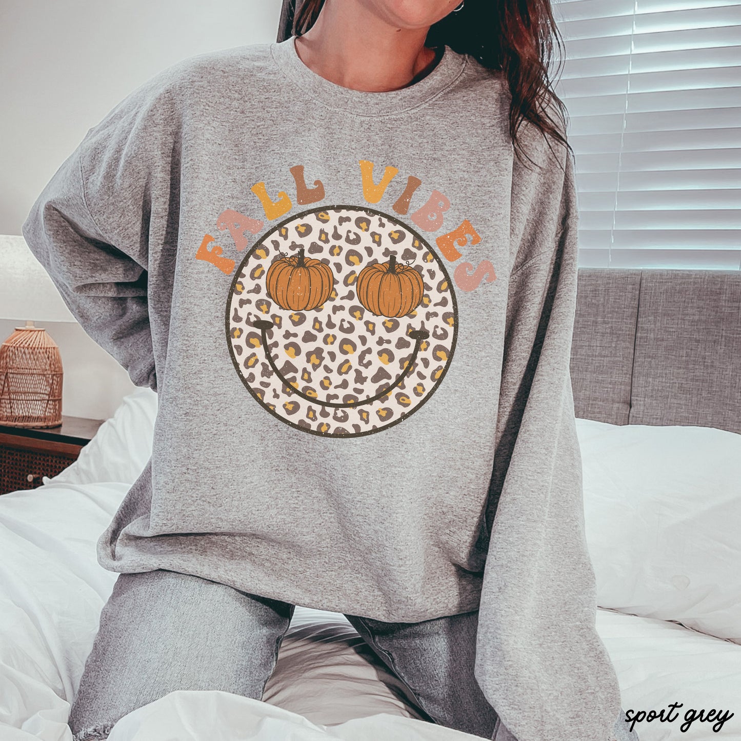 *Fall Vibes Happy Face Sweatshirt *4 Colors (S-3X)