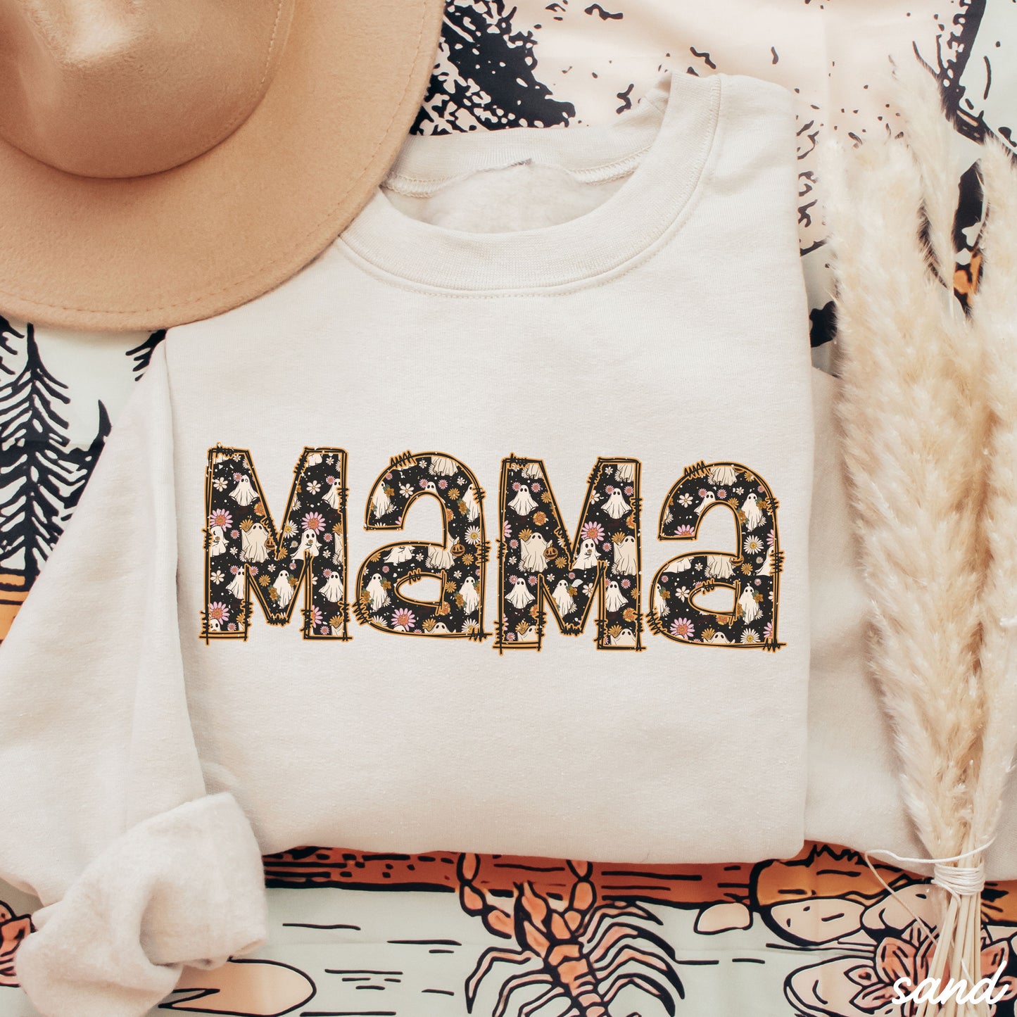 *Mama Ghost Print Sweatshirt *6 Colors (S-3X)