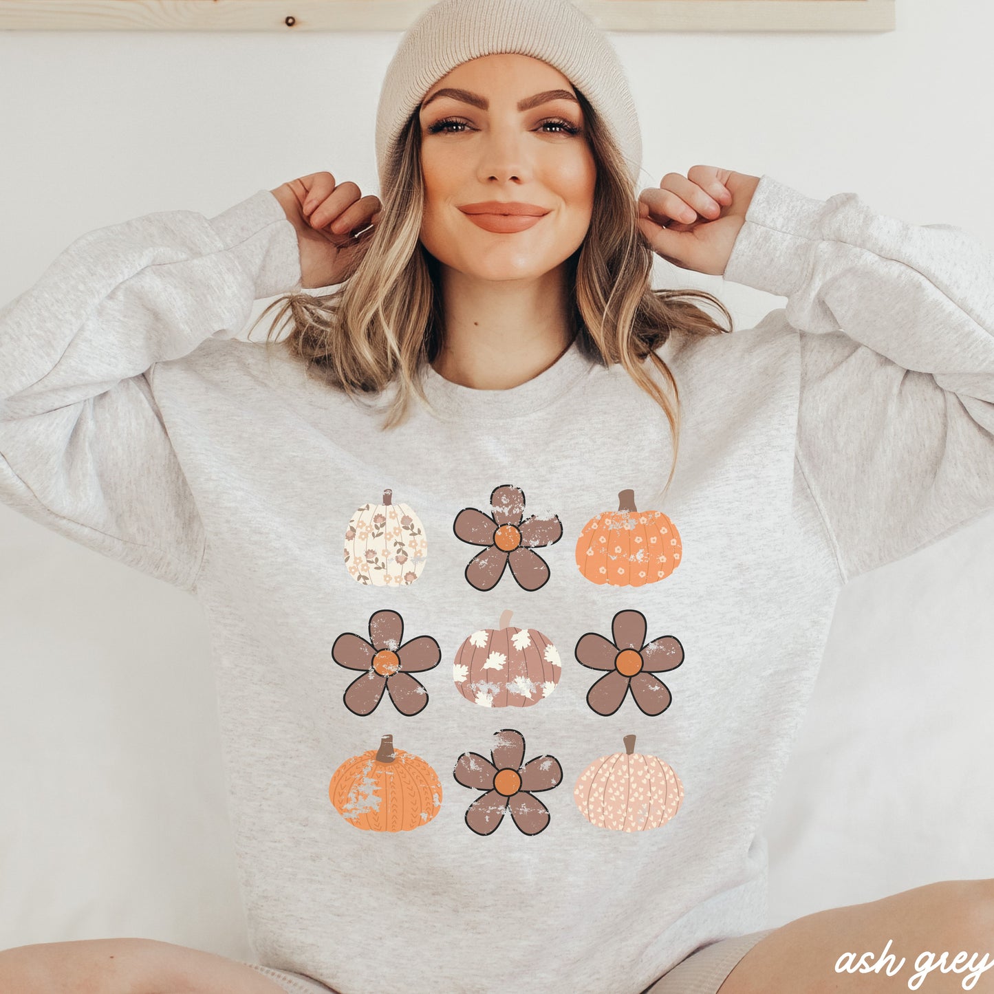 *Floral Pumpkin Rows Sweatshirt *5 Colors (S-3X)
