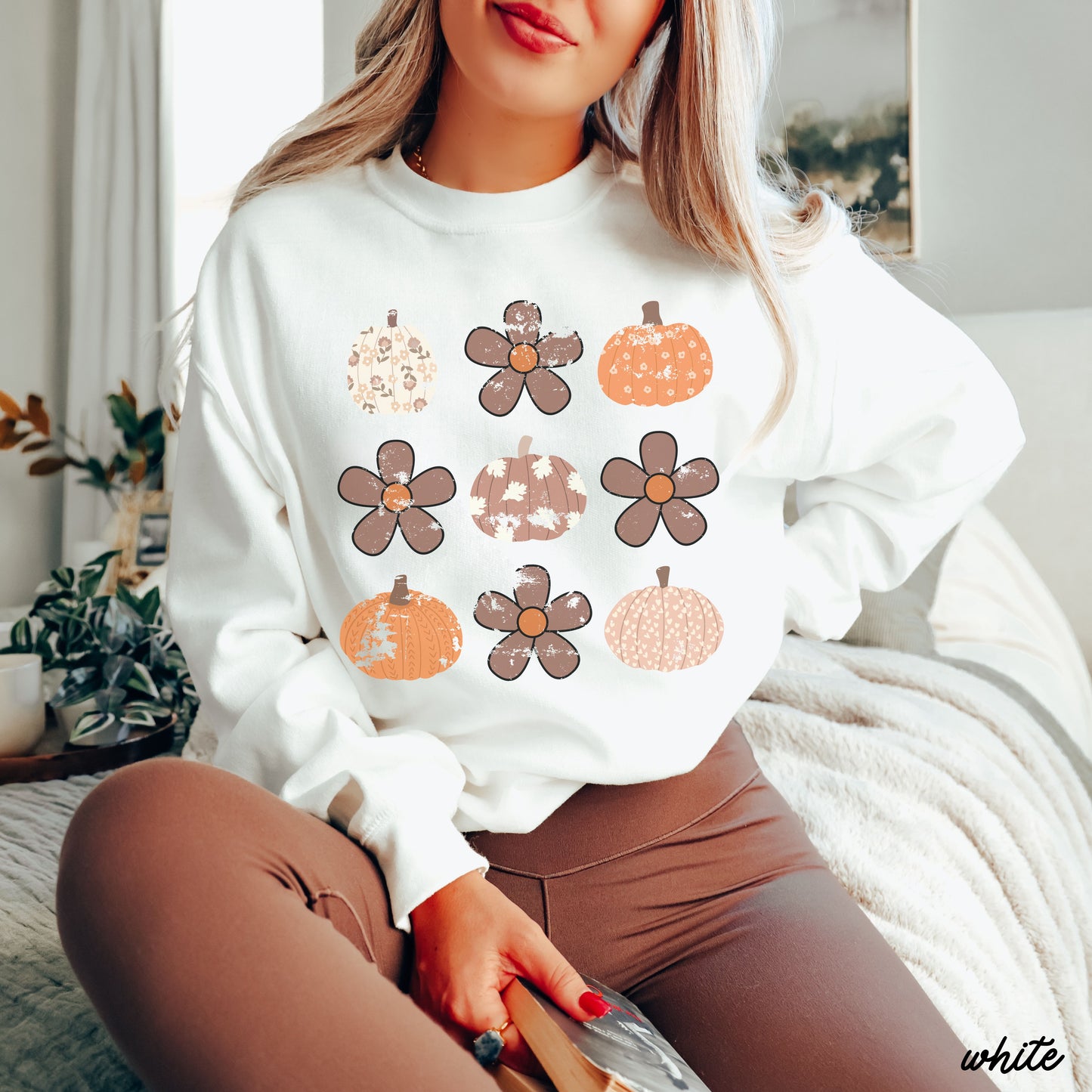 *Floral Pumpkin Rows Sweatshirt *5 Colors (S-3X)